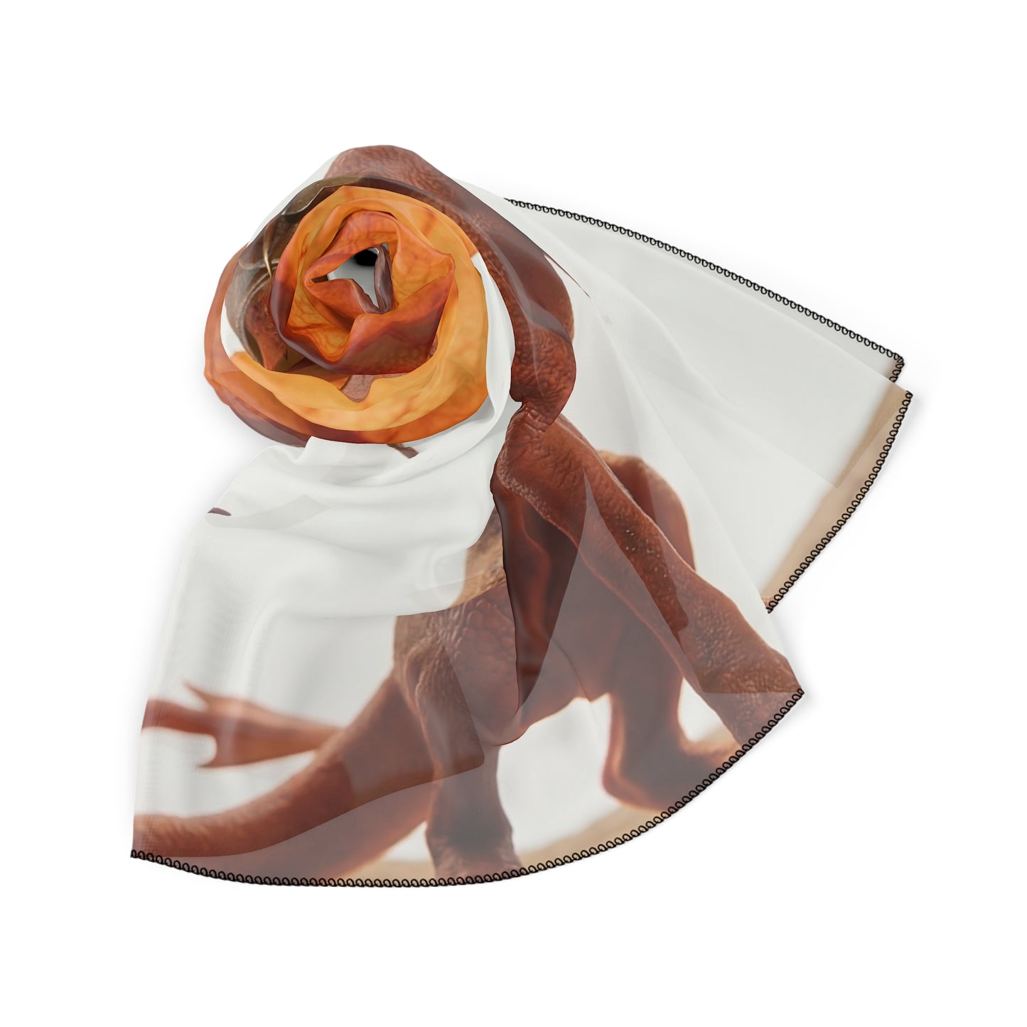 Winged Canine Sentinel Poly Scarf – Amber Glow Against the Sky