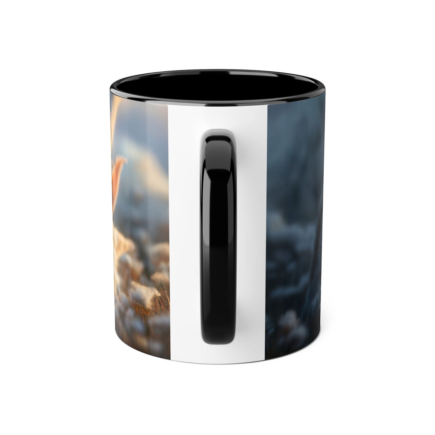 Whispering Guardian Accent Mugs, 11oz – Snowy Dragon & Sleepy Sentinel