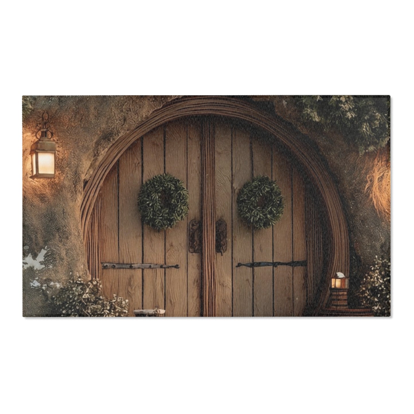 Winter Hollow Cottage Rug – Snow-Dusted Stone & Wood Sanctuary