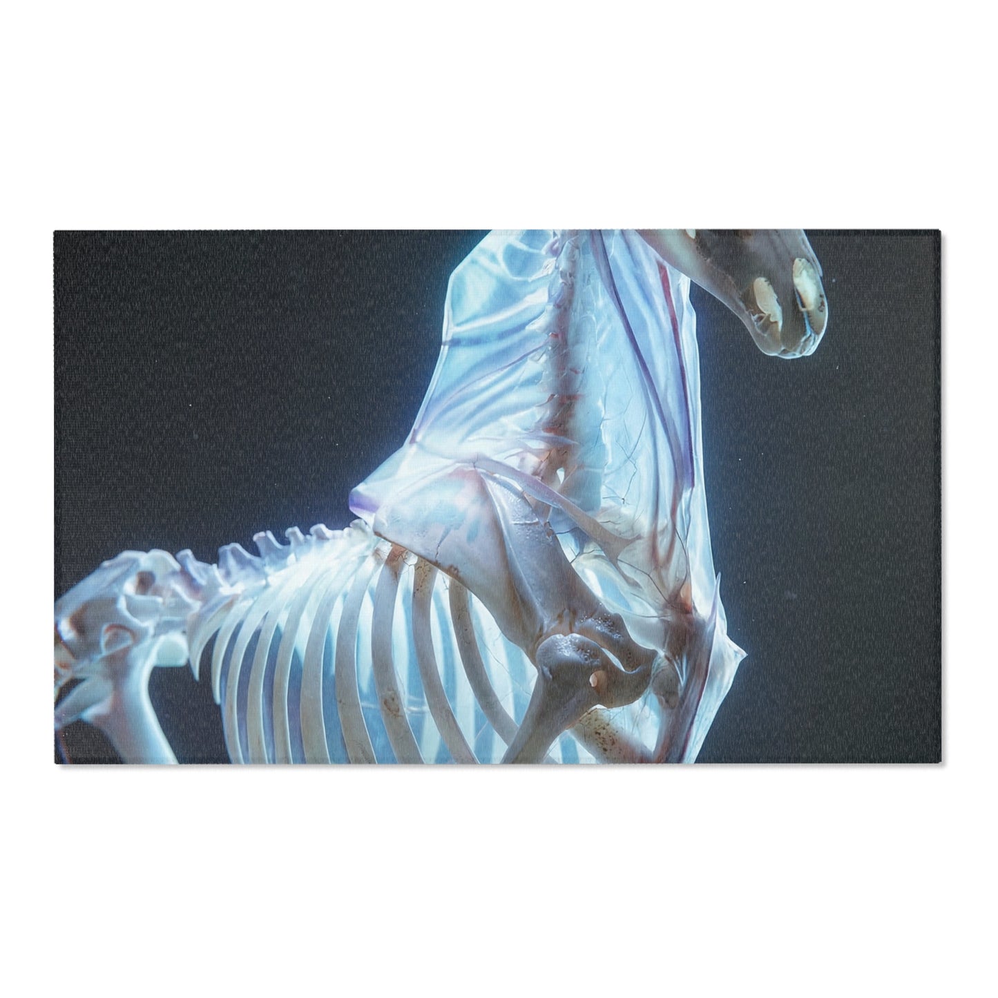 Celestial Unicorn Skeleton Rug – Luminescent Bone Dreamscape