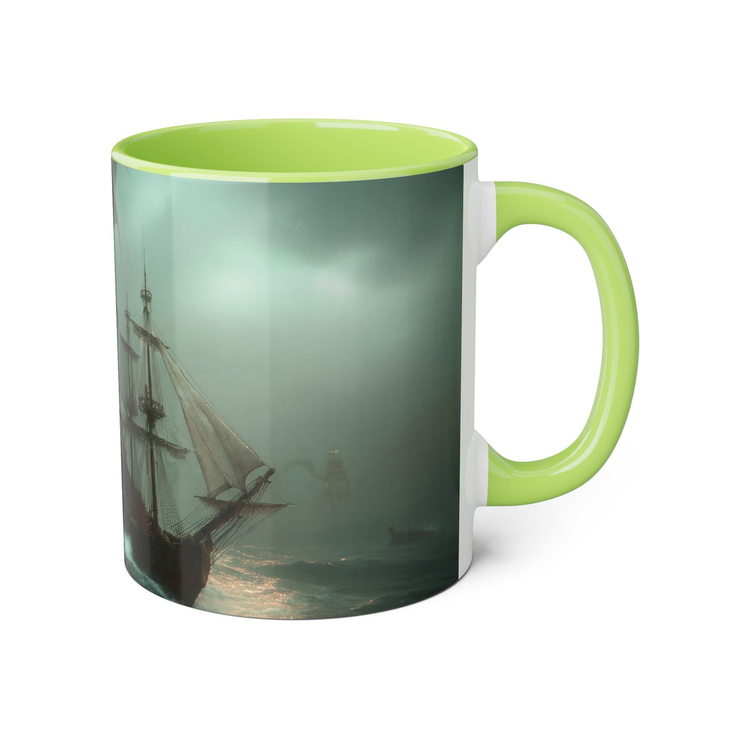 Leviathan’s Dawn Accent Mugs, 11oz – Crimson Sentinel Stormship Scene