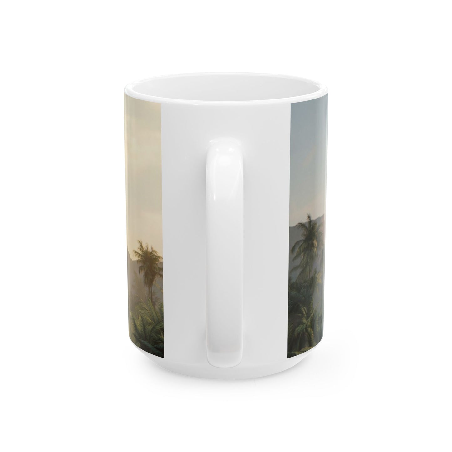 Castle on Turtle Back Ceramic Mug – Golden Spire Dreamscape (11oz, 15oz)