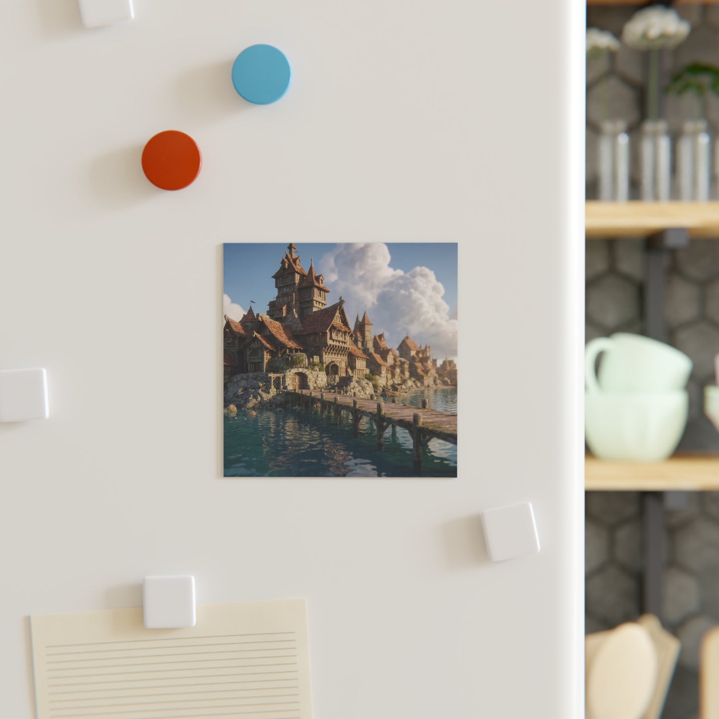 Harbor’s Edge Castle Magnet – Sunset Wharf Dreamscape