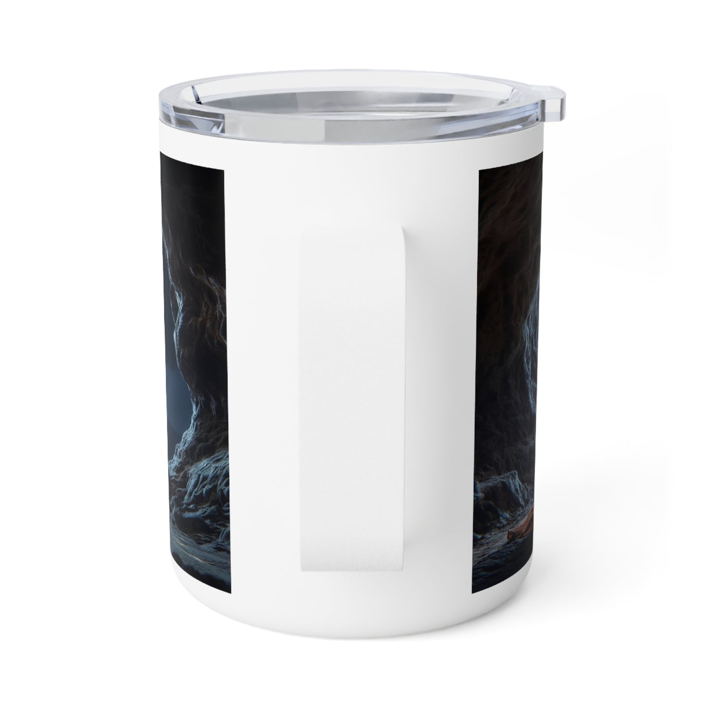 Moonlit Monk Meditation Mug – Serene Blue Glow Night Scene
