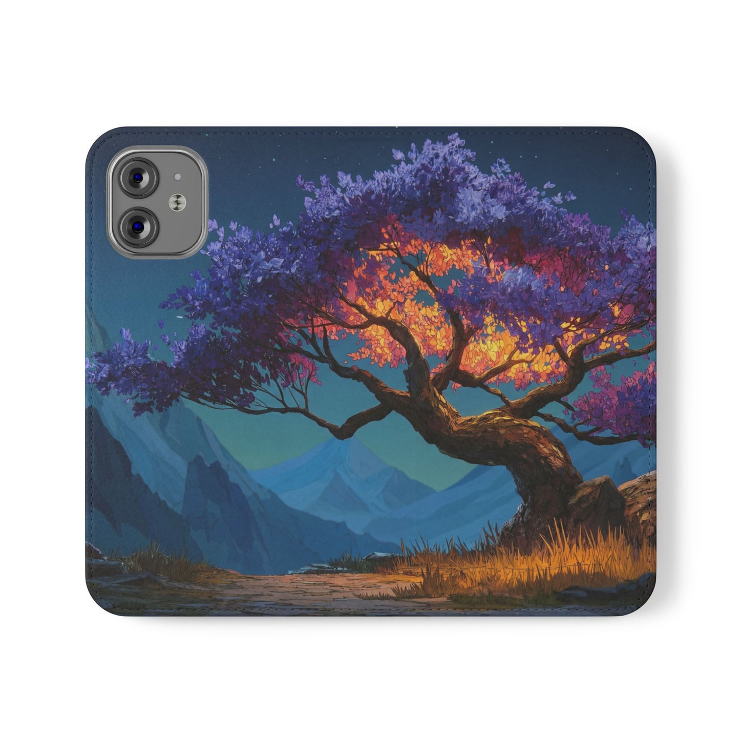Violet Flame Tree Flip Cases – Twilight Mountain Glow Case