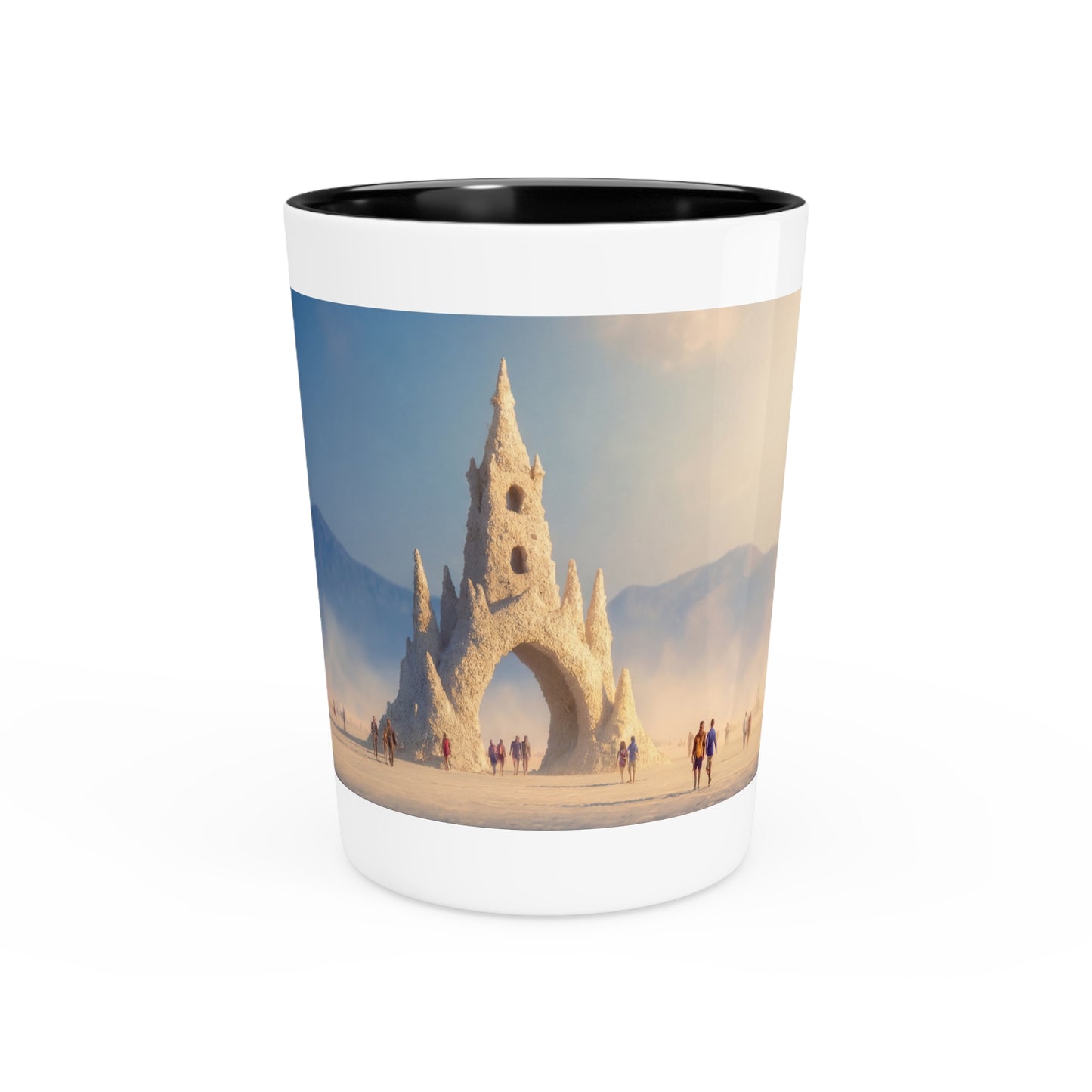 Sandcastle Sentinel Shot Glass – Gilded Desert Gate