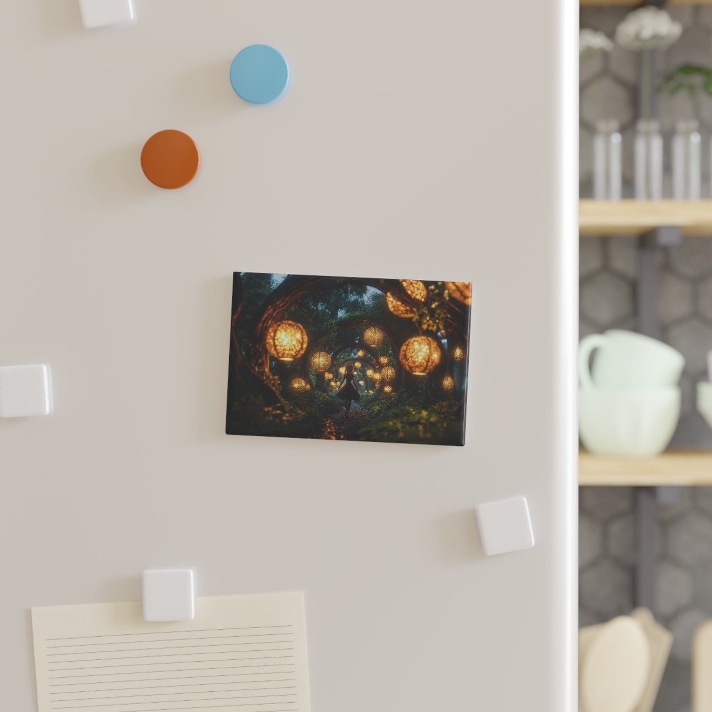 Lumina Path Button Magnet, Rectangle (1 & 10 pcs) – Whispers of the Glowing Grove
