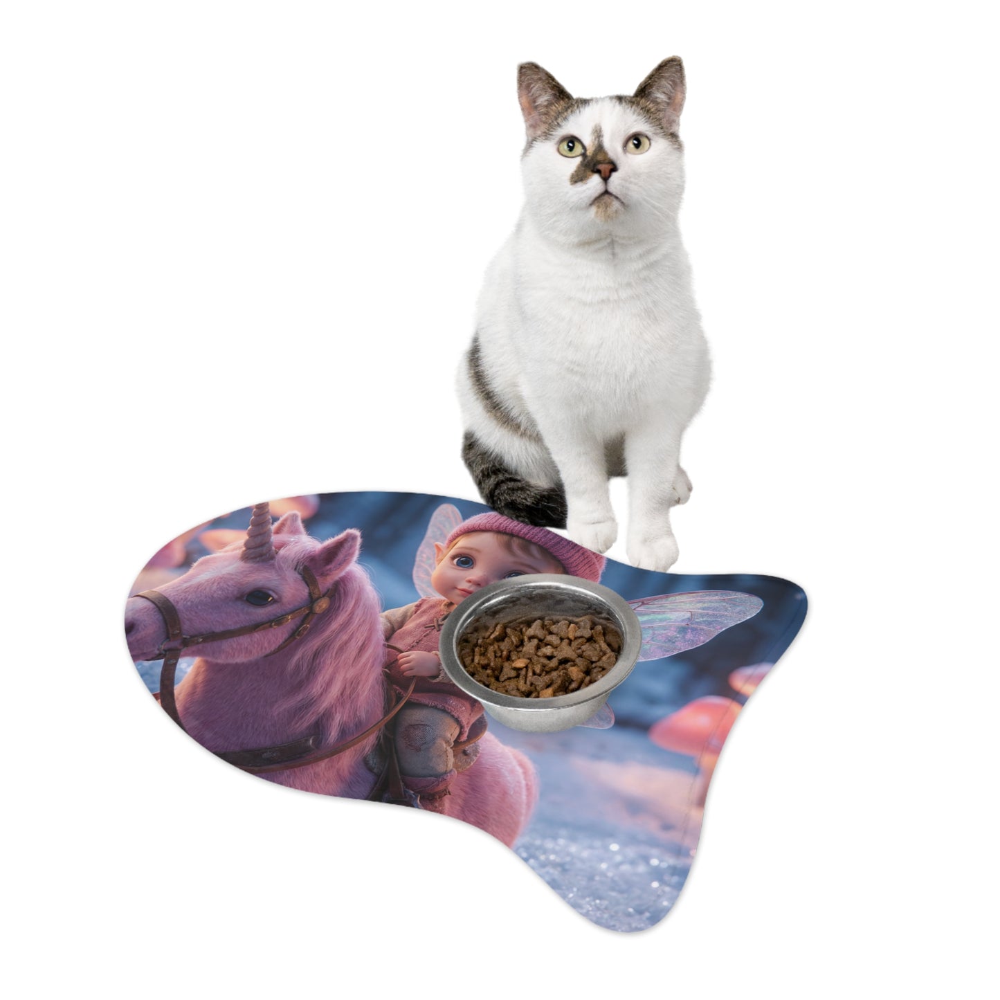 Pink Unicorn & Fairy Child Feeding Mats – Winter Woodland Companion Scene