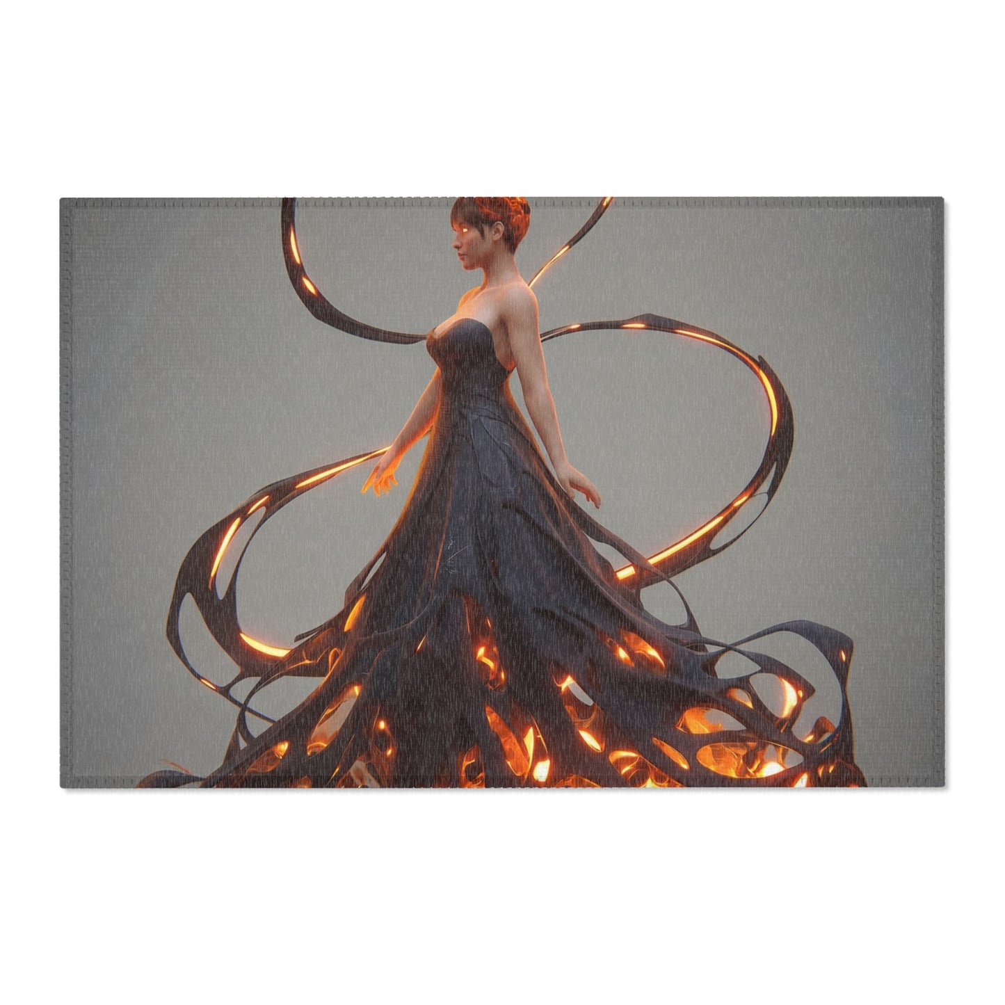 Luminescent Veil Area Rug – Ethereal Woman in Flowing Light