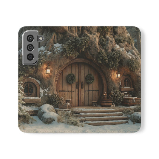 Hobbit Hole Flip Cases – Cozy Winter Doorway Scene