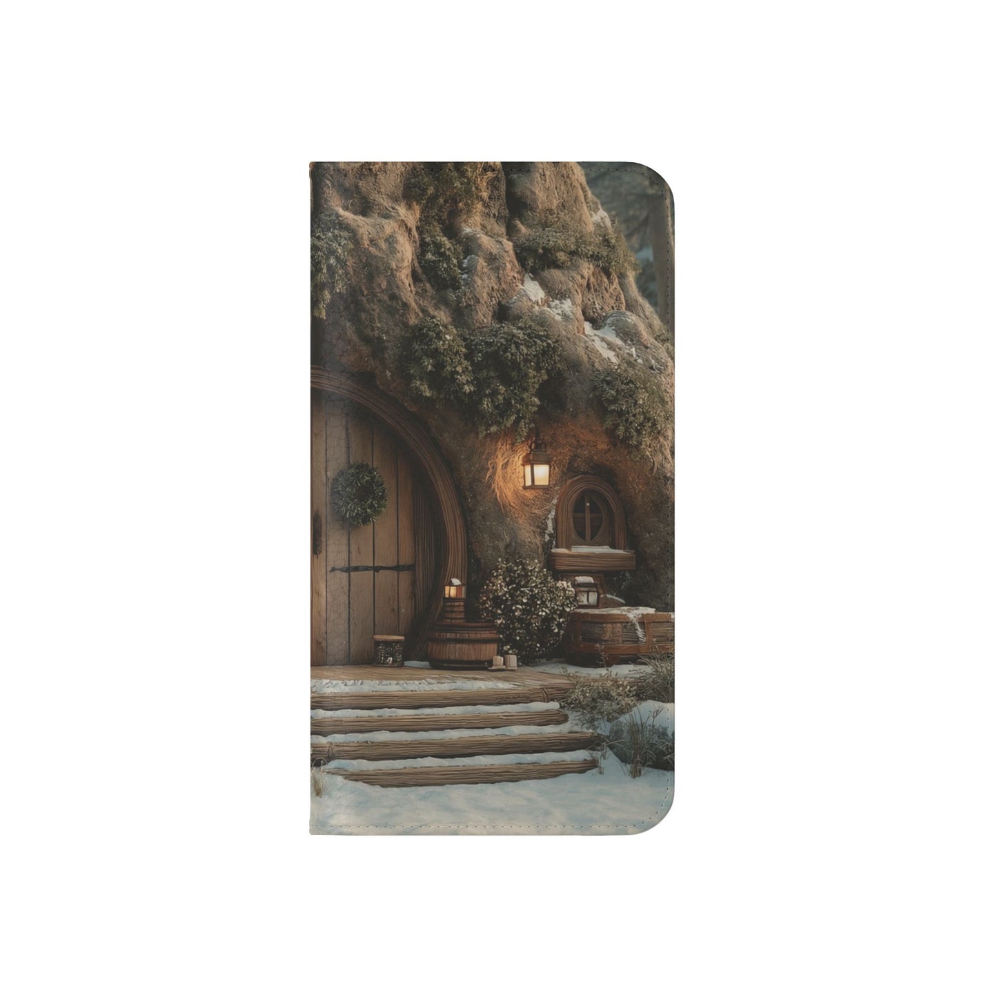 Hobbit Hole Flip Cases – Cozy Winter Doorway Scene