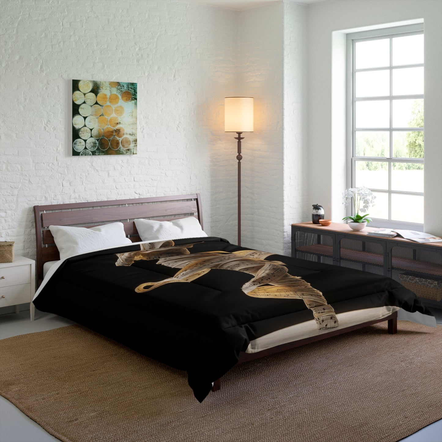 Music-Weaving Dancer Comforter – Golden Score Whirlwind Dreamscape