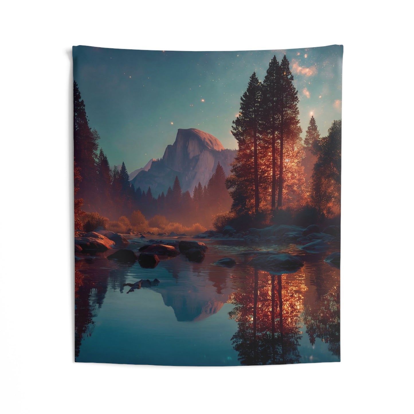 Starlit River Reflection Tapestry – Half Dome’s Whispering Waters
