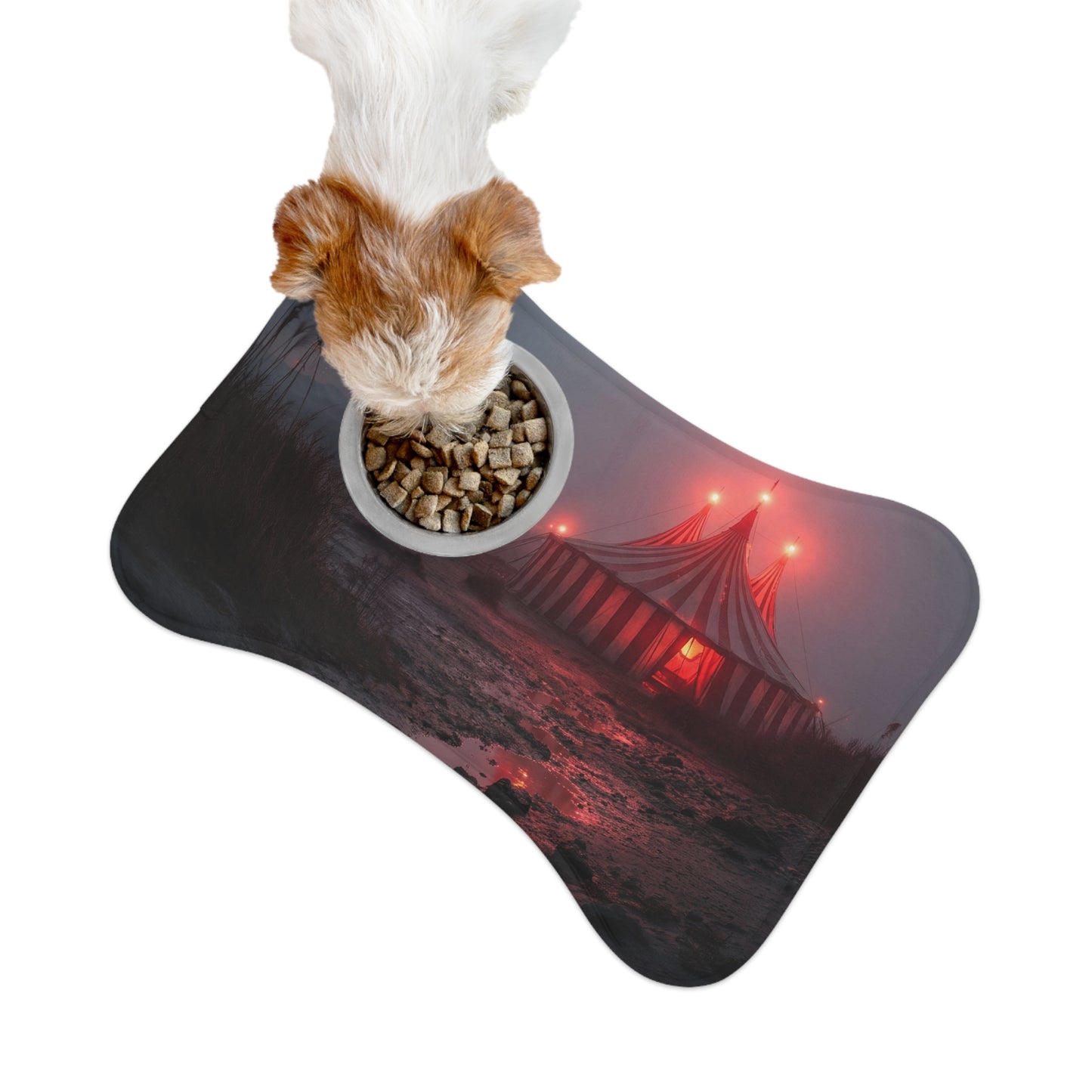 Crimson Circus Tent Pet Feeding Mats – Midnight Carnival Glow
