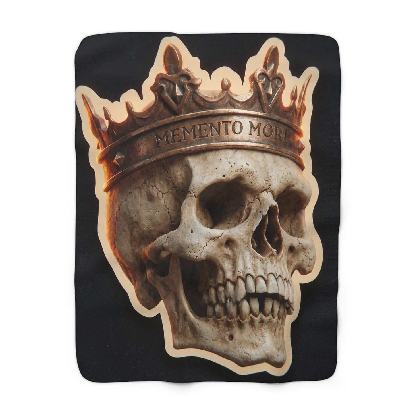 Crowned Skull Sherpa Fleece Blanket – Memento Mori Majesty