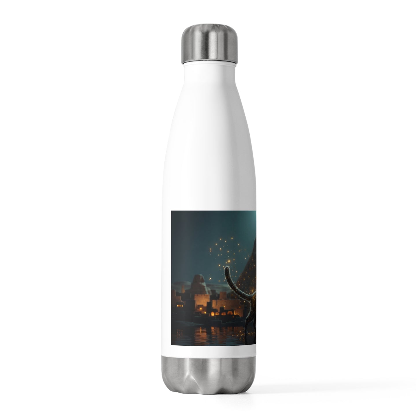 Starlit Cat by Pyramids 20oz Insulated Bottle – Midnight Nile Guardian