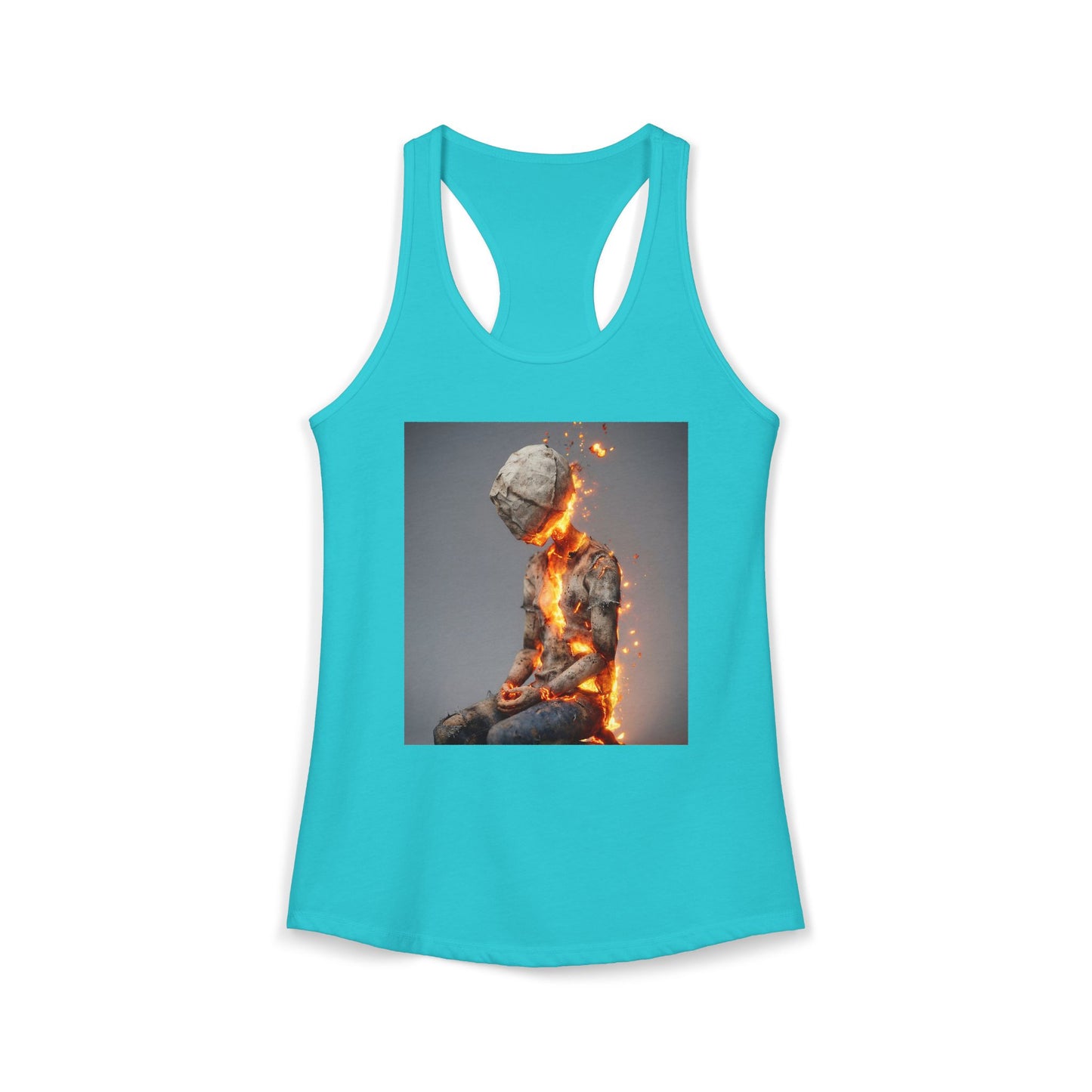 Burning Silhouette Women's Ideal Racerback Tank – Paper Doll Ascension Flame Art