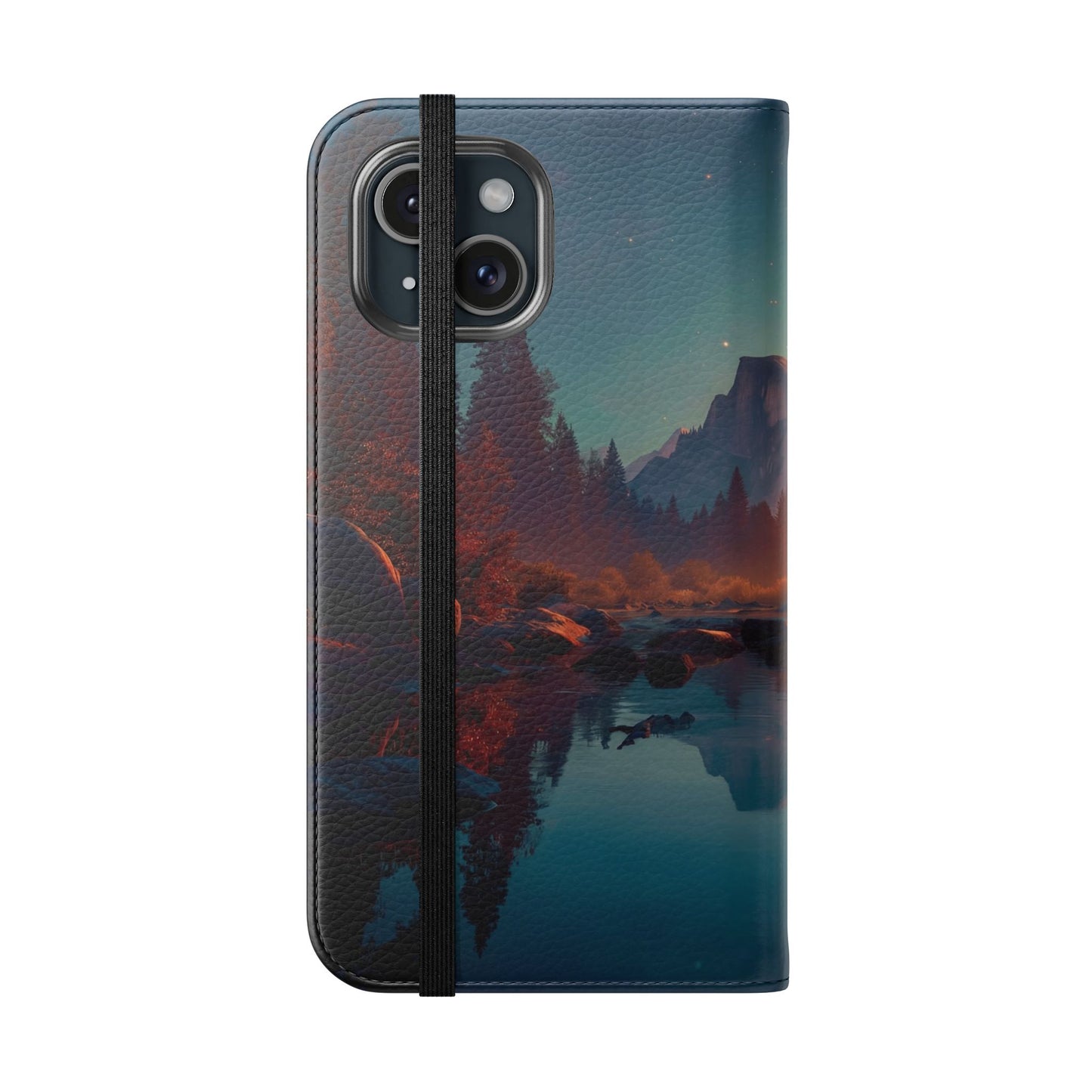 Starlit Valley Flip Cases – Twilight River and Half Dome Reflections