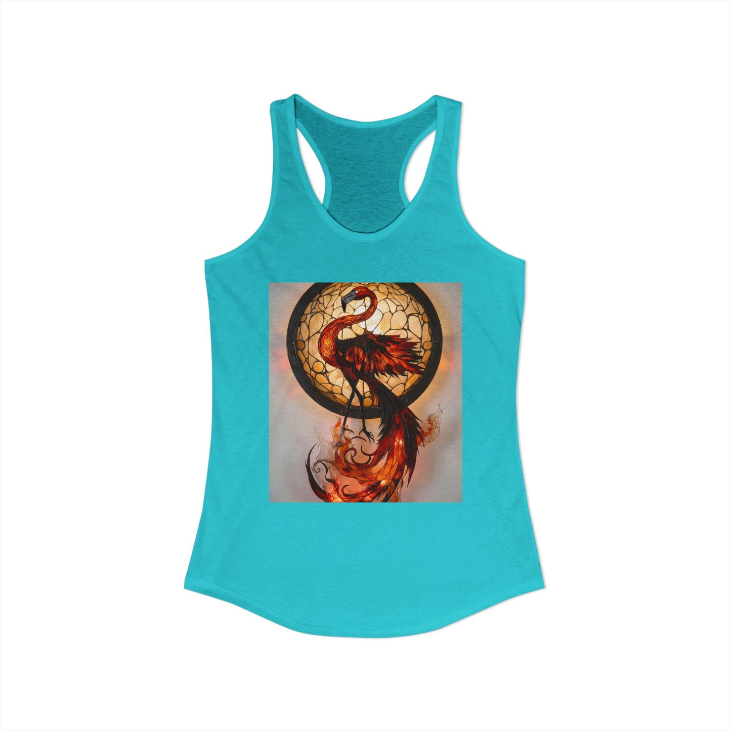 Stained Glass Phoenix Tank – Amber Flame Racerback Top