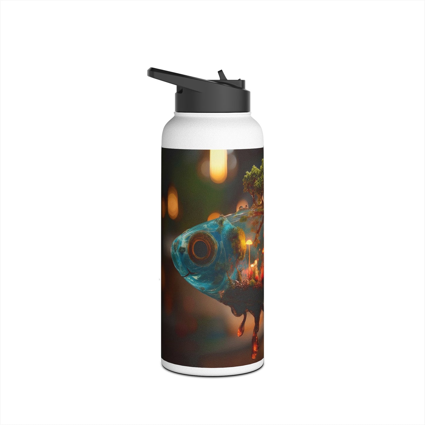 Whispering Forest Fish Water Bottle – Liquid Eden in a Glass Scaled World