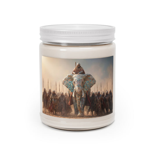 Mosaic War Elephant Scented Soy Candles with White Lid, 9oz – Regal Dust and Ancient March