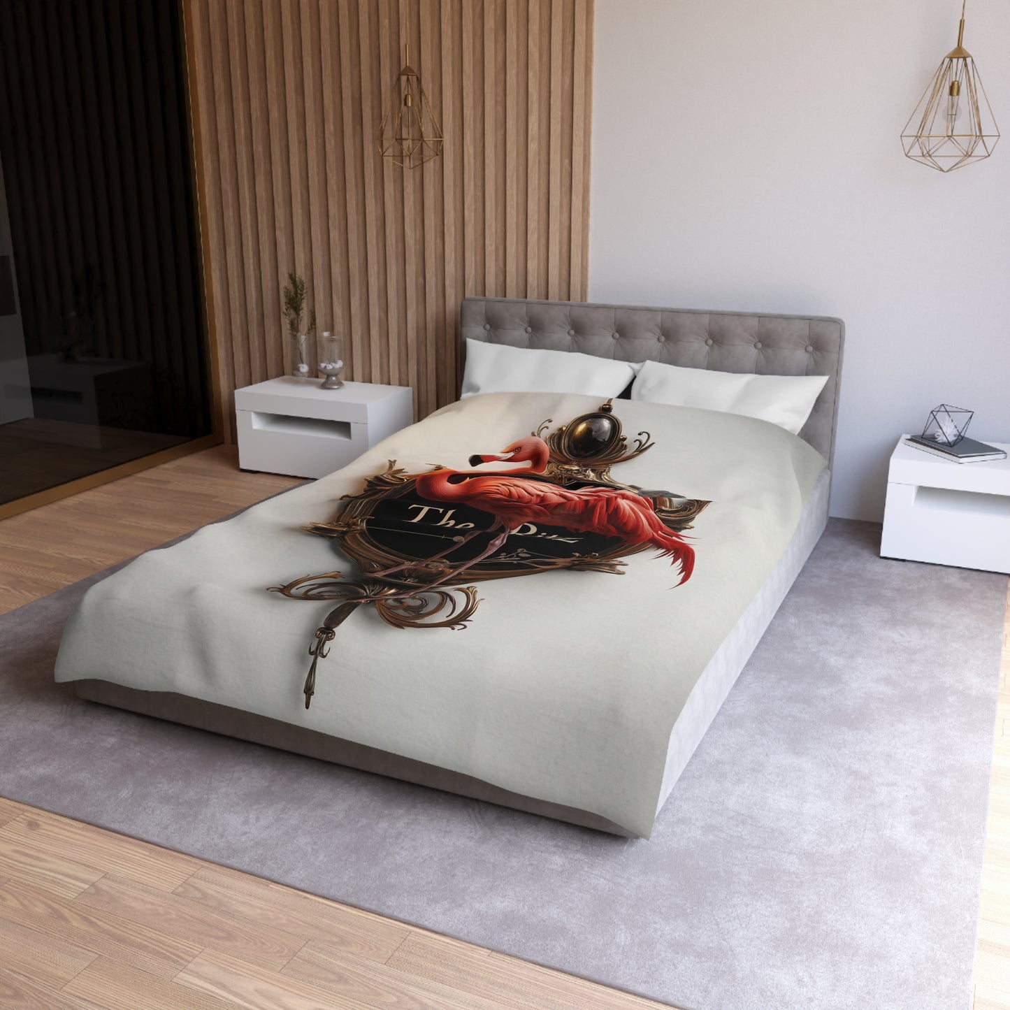 Regal Flamingo Wall Clock – The Ritz Elegance in Warm Gold