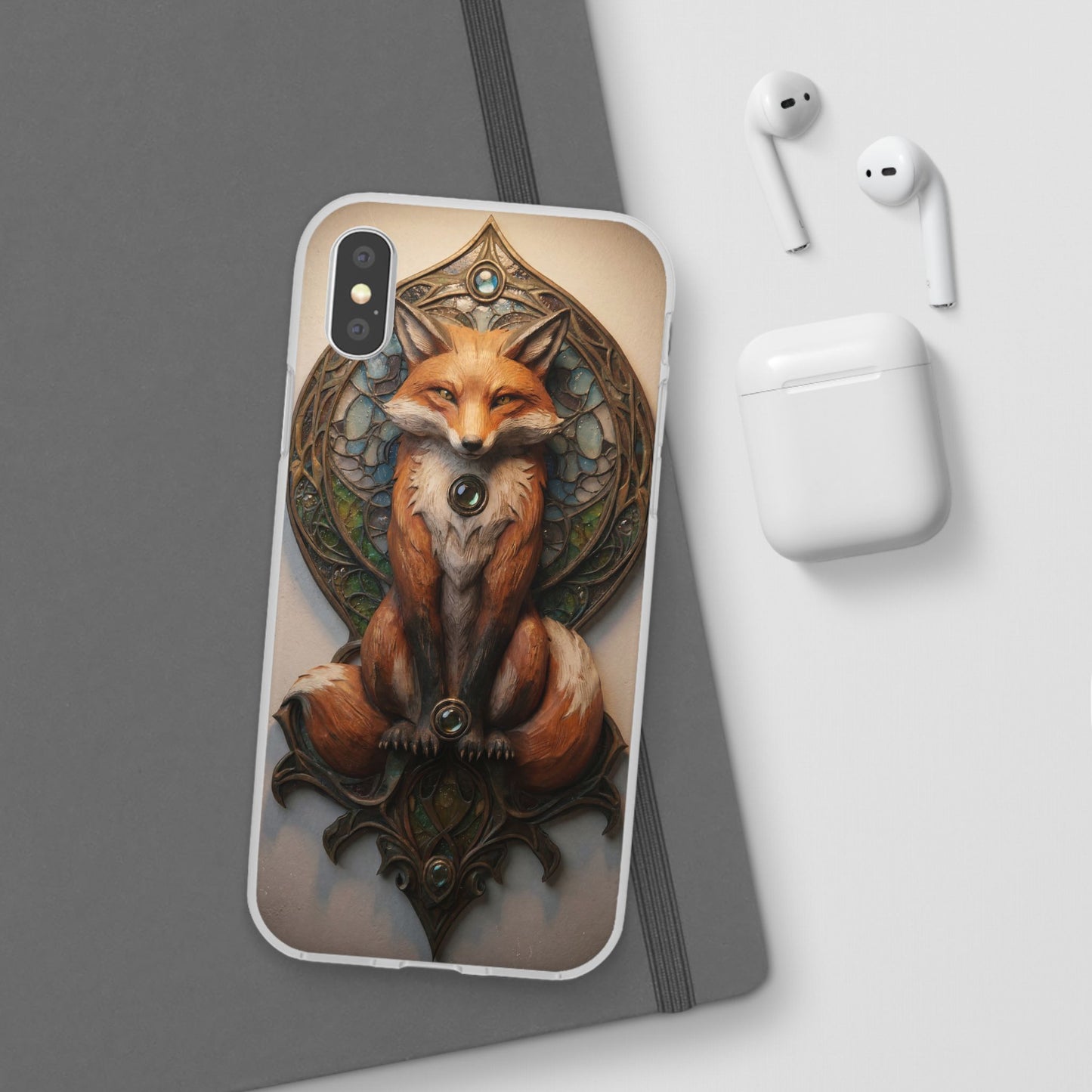 Fox Sentinel Flexi Cases – Amber Glow Through Stained Glass