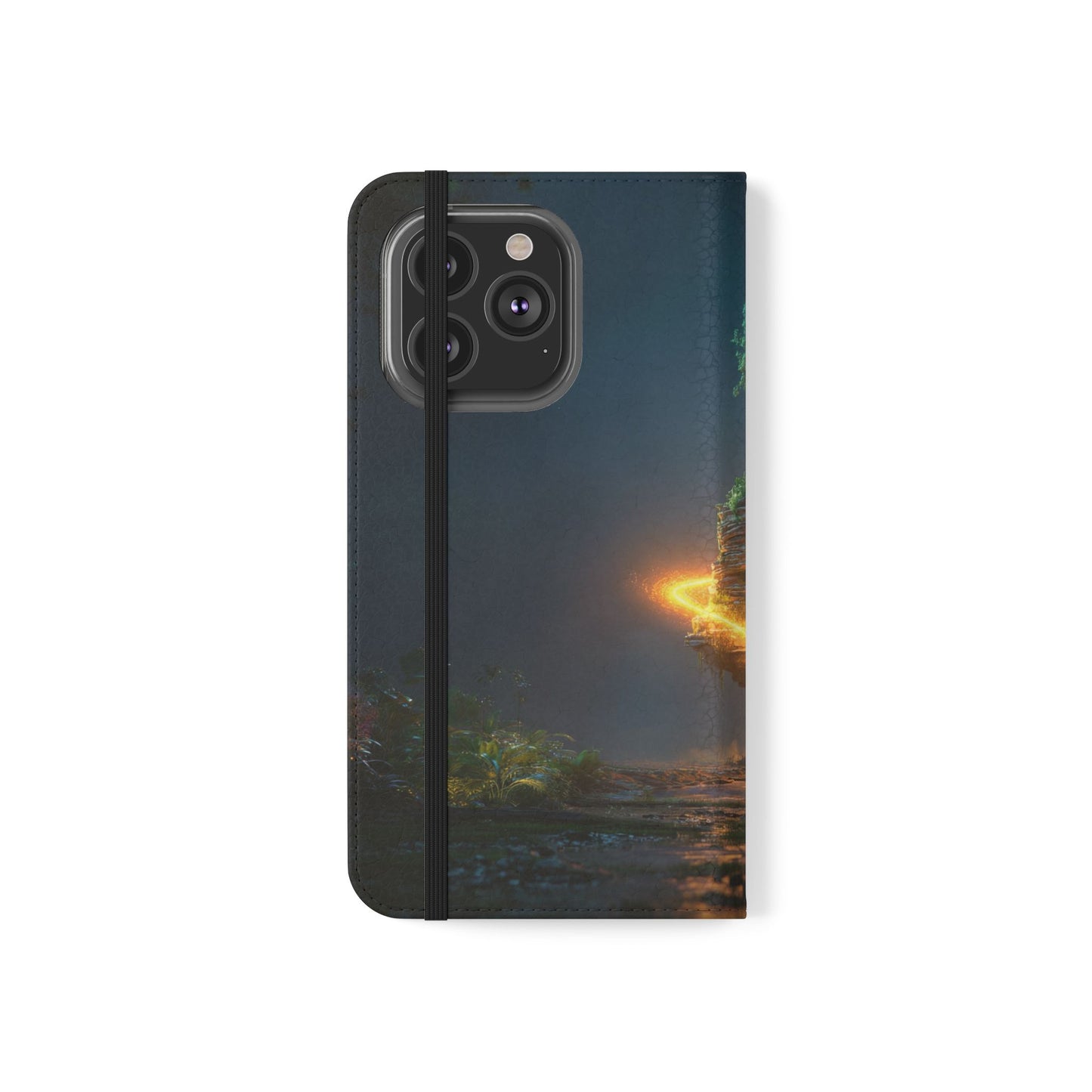Luminous Floating Island Flip Cases – Amber Twilight Sanctuary