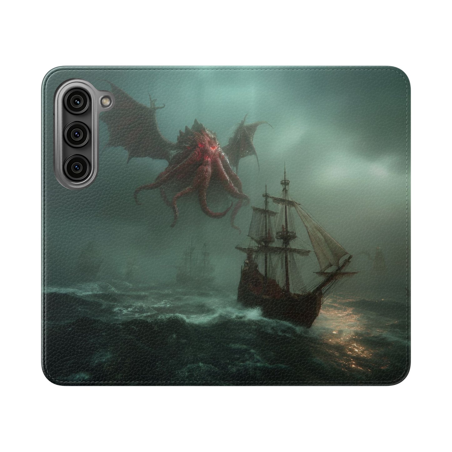 Leviathan Dragon Flip Cases – Crimson Sentinel at Sea