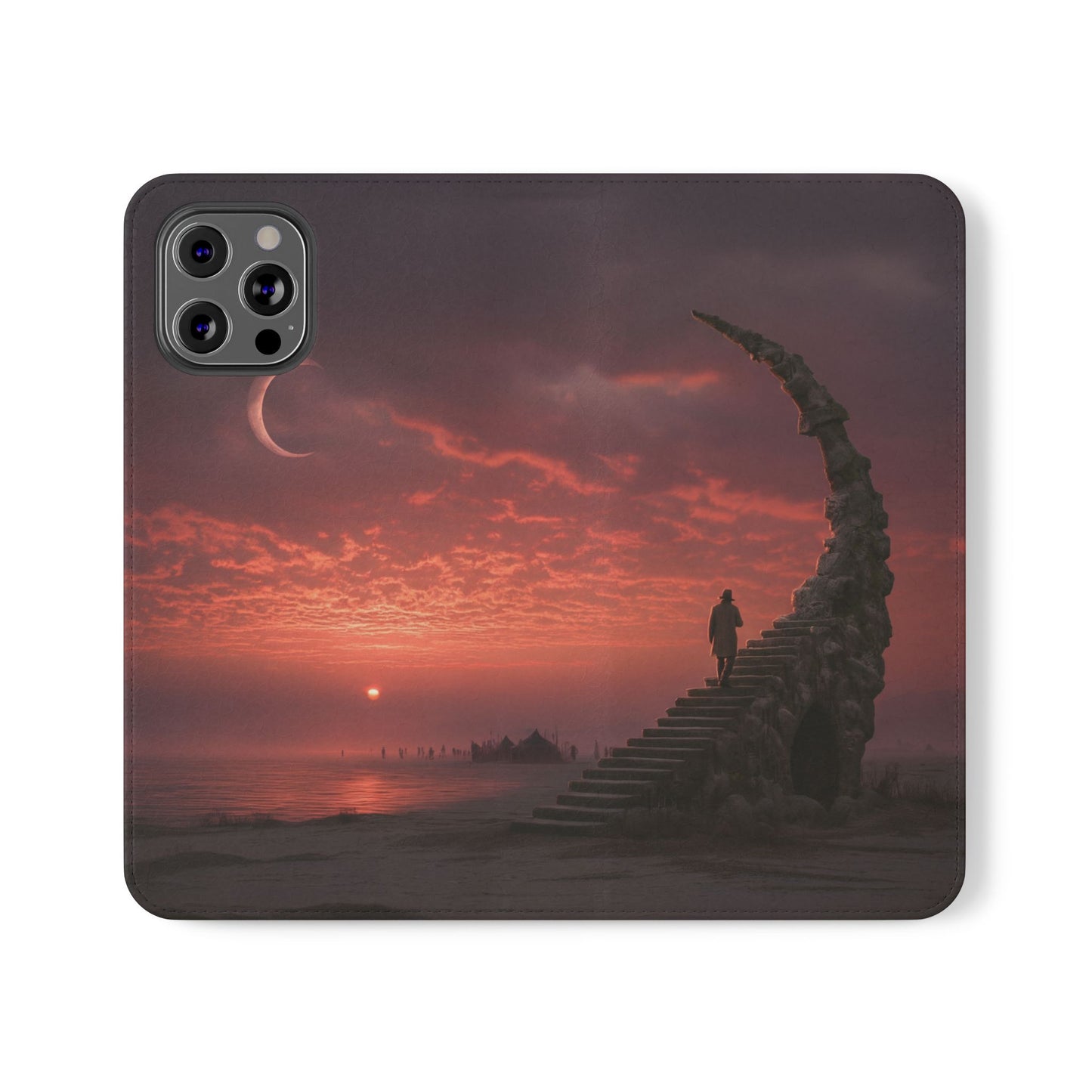 Twilight Sentinel Flip Cases – Moonlit Stairway to the Horizon