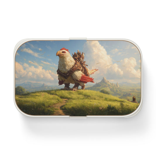 Skybound Ravenrider Bento Lunch Box – Fellowship on Feathers Over Sunlit Valleys