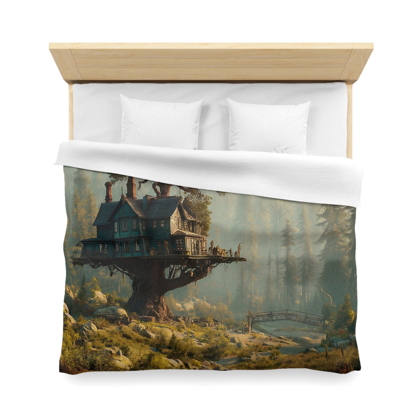 Treehouse Haven Microfiber Duvet Cover – Sunrise Over Whispering Pines