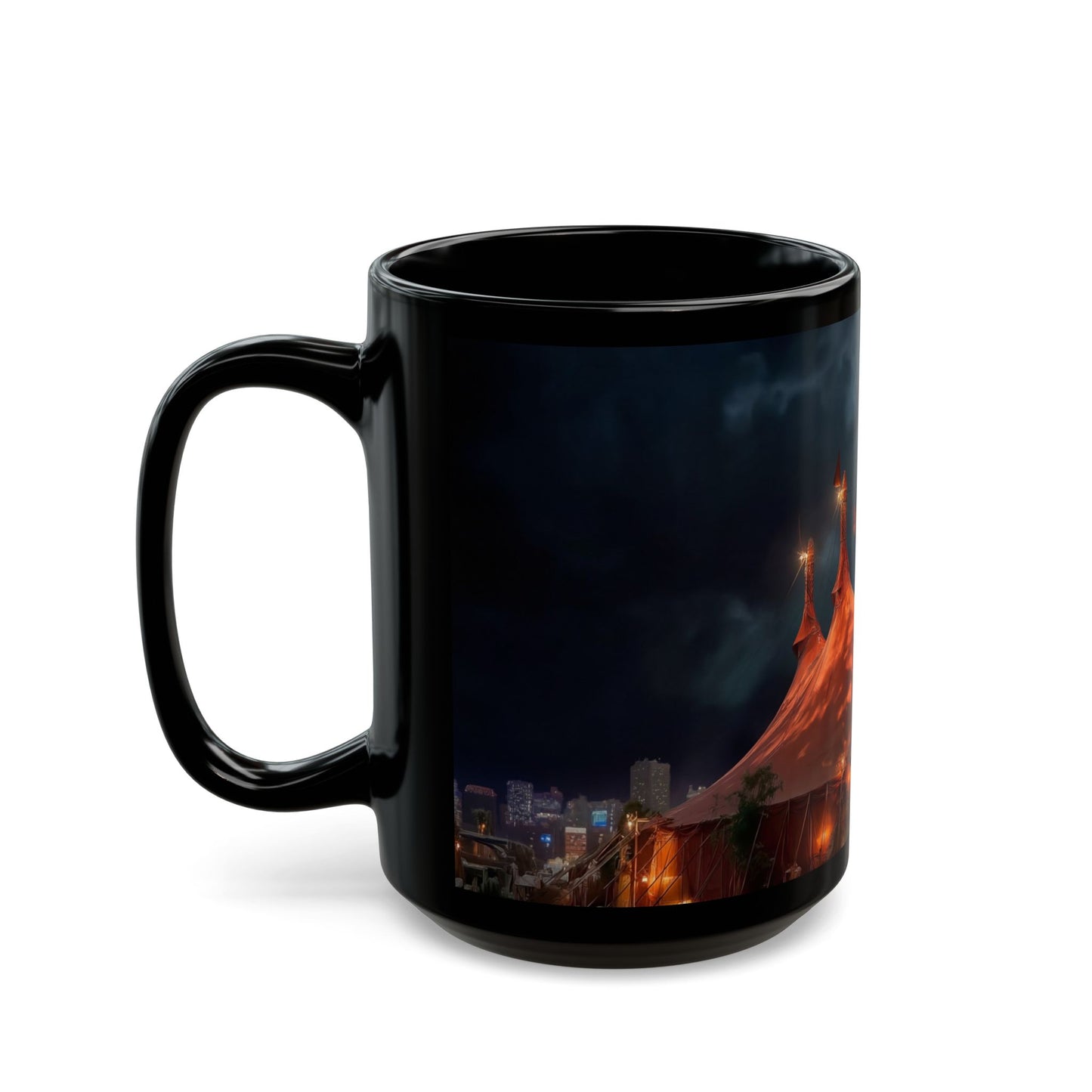 Crimson Circus Tent Mug – Midnight Carnival Dreamscape