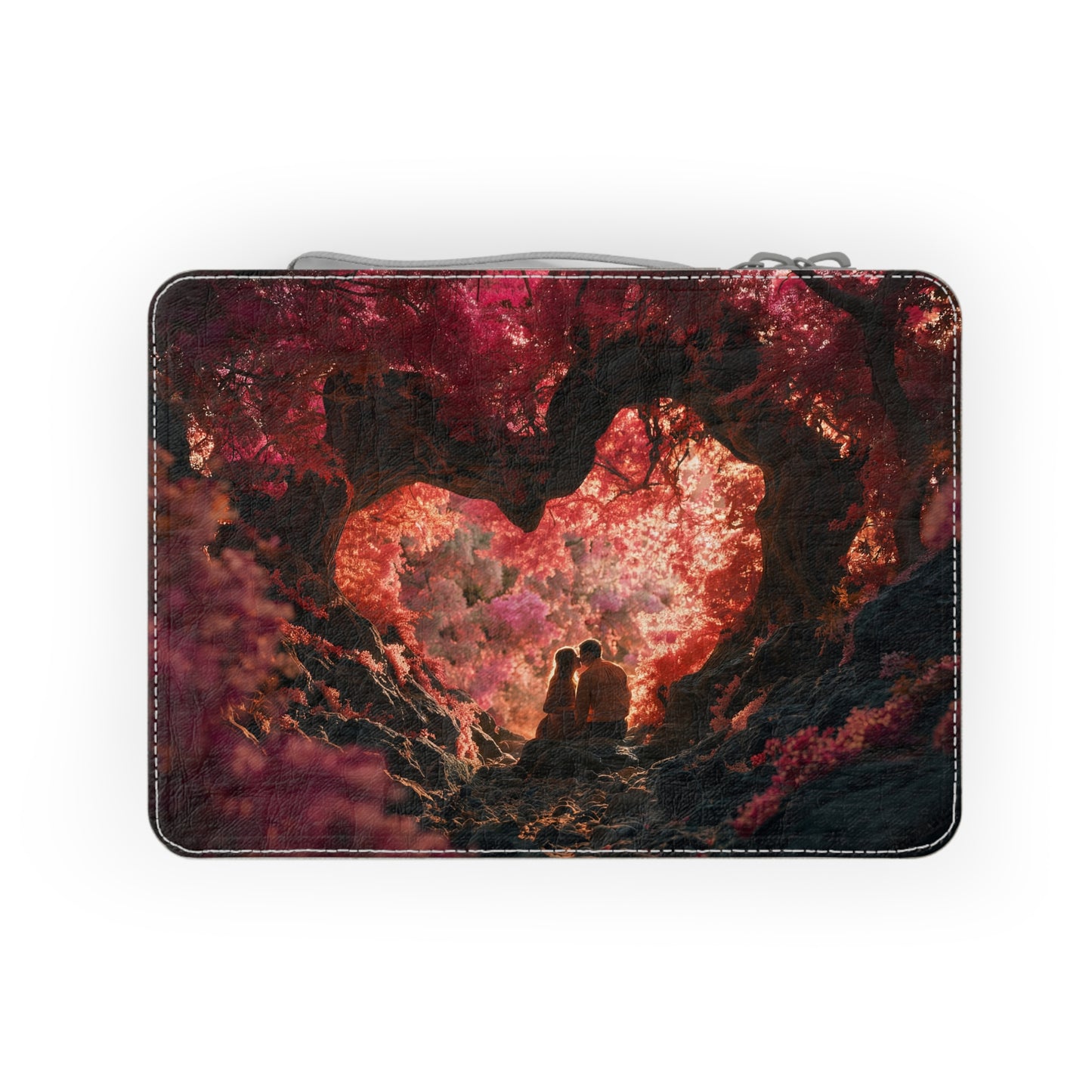 Crimson Heart Grove Paper Lunch Bag – Twisted Tree Canopy Scene