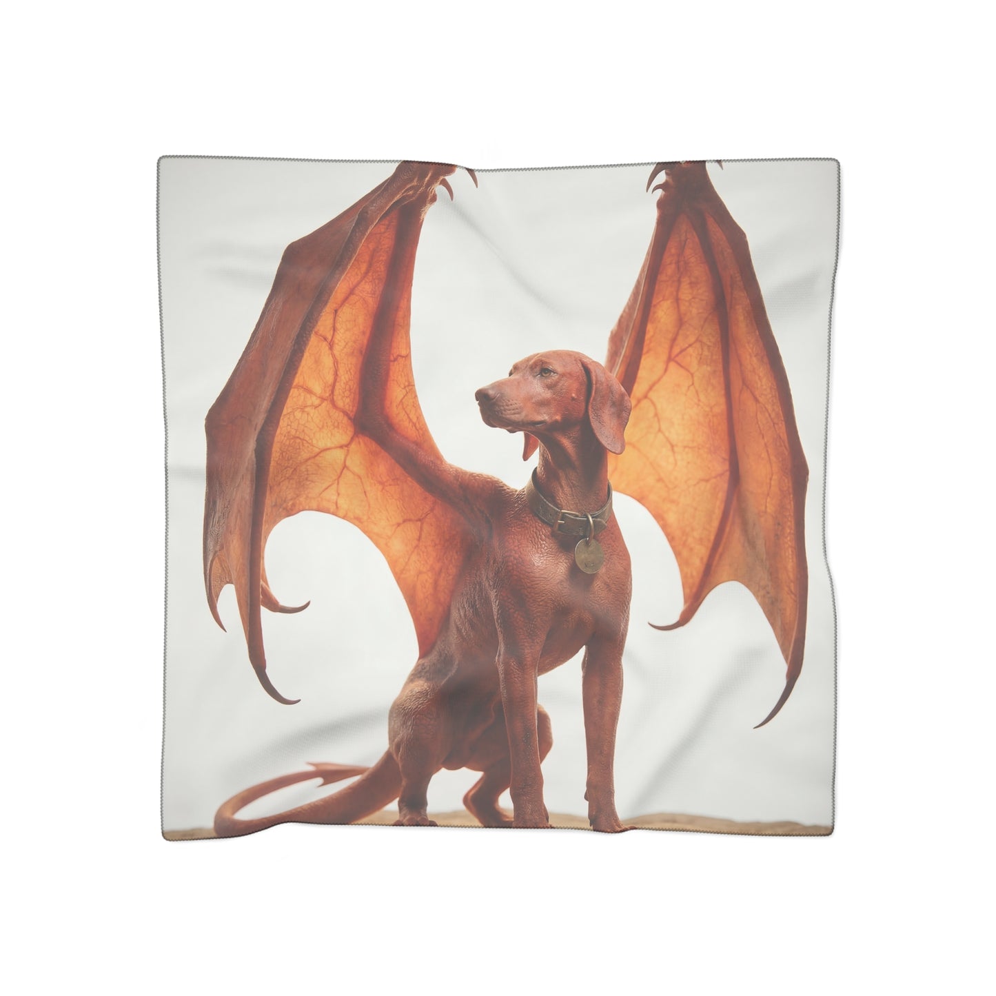 Winged Canine Sentinel Poly Scarf – Amber Glow Against the Sky