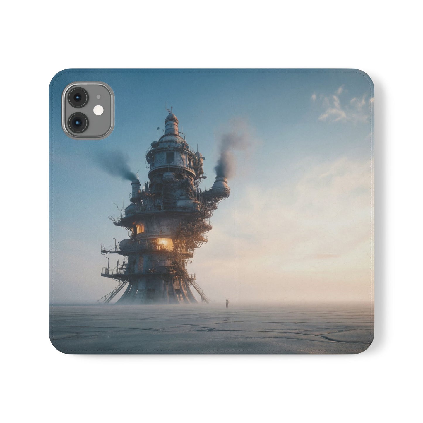 Steam-Stack Tower Flip Cases – Industrial Dawn Sentinel