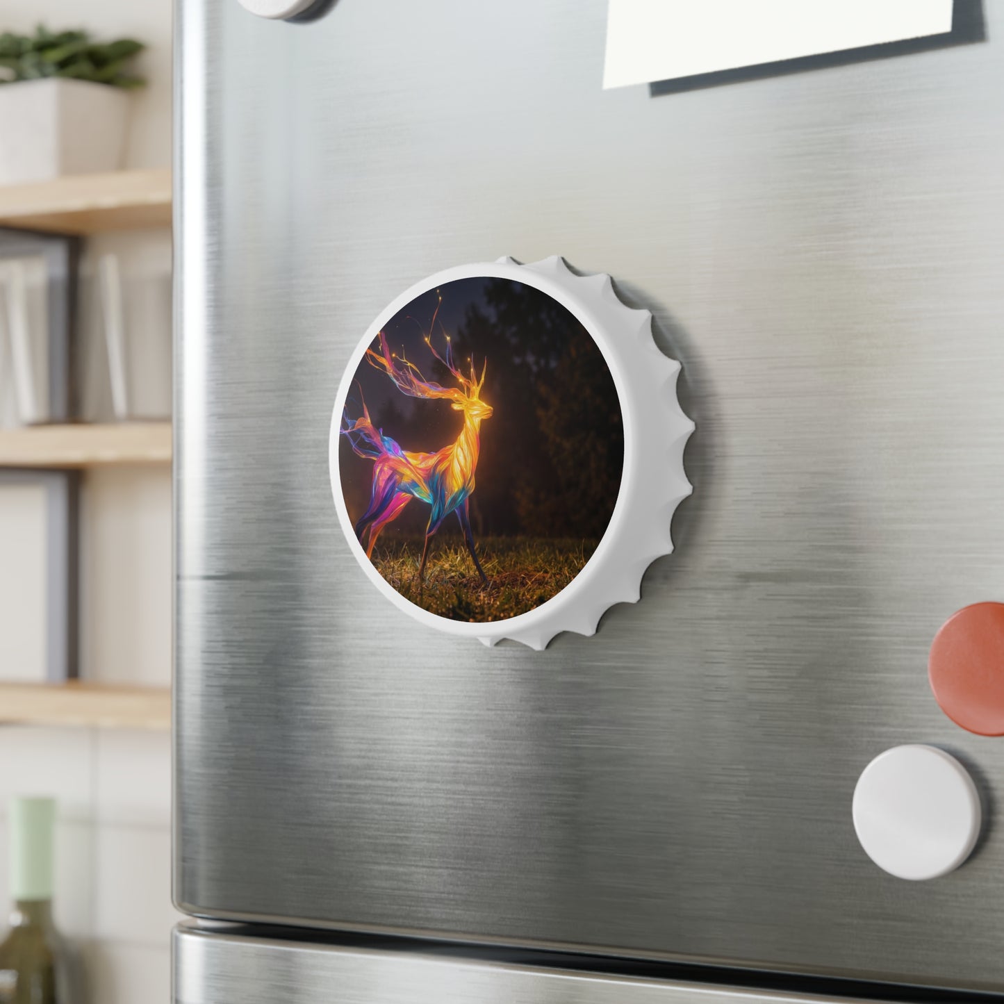 Chromatic Stag Bottle Opener – Liquid Light Forest Encounter