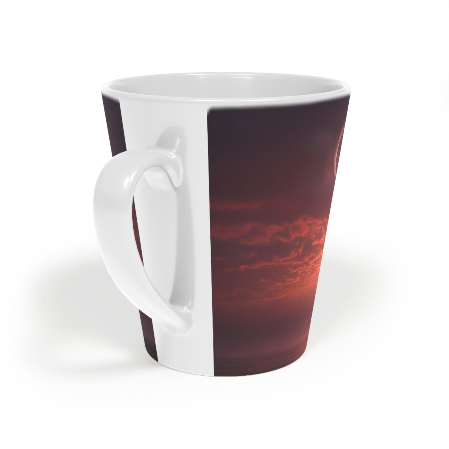 Crimson Horizon Lantern Mug – Twilight Staircase Coffee Cup