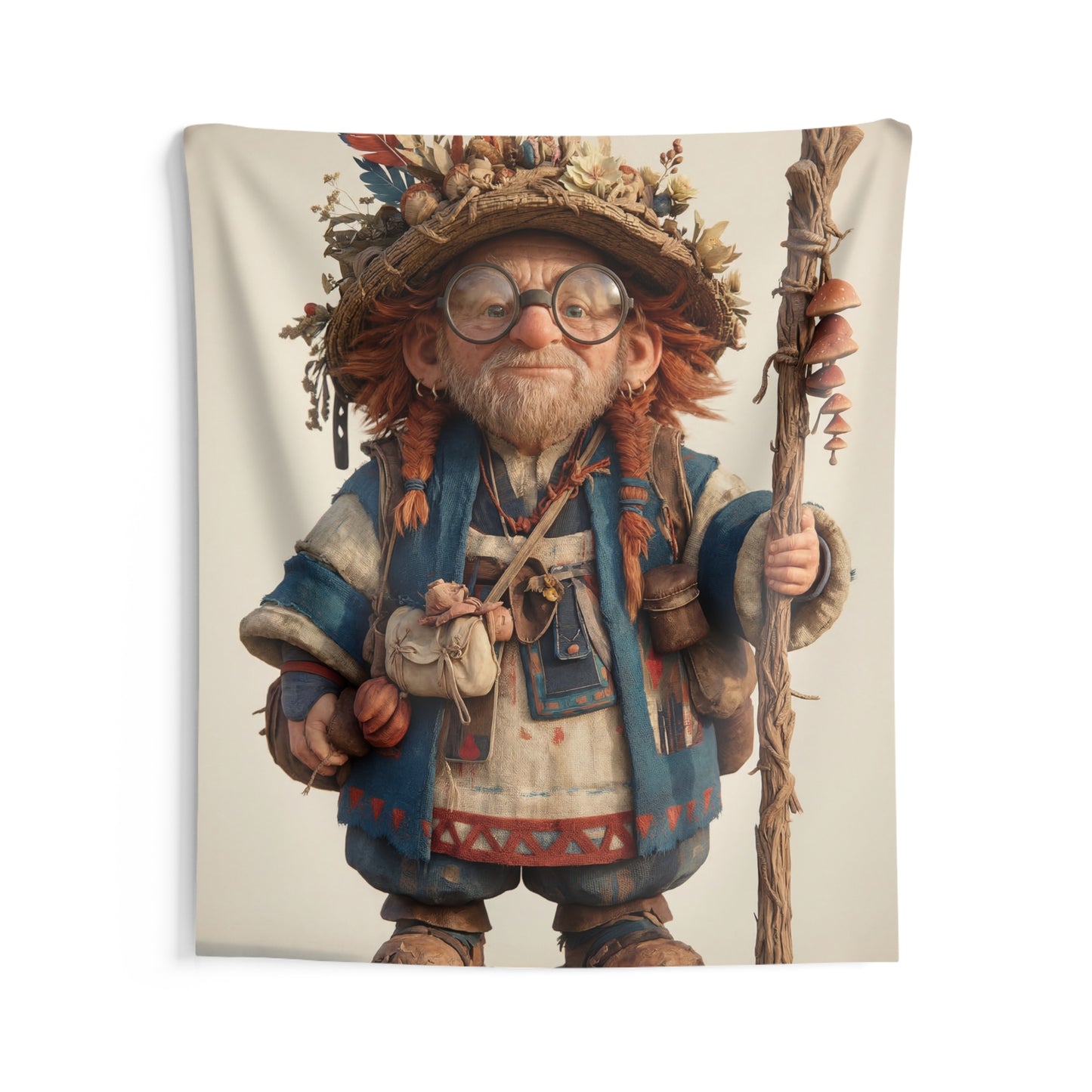 Mosswood Wanderer Indoor Wall Tapestries – Gentle Folklore Guide Through Autumn Light