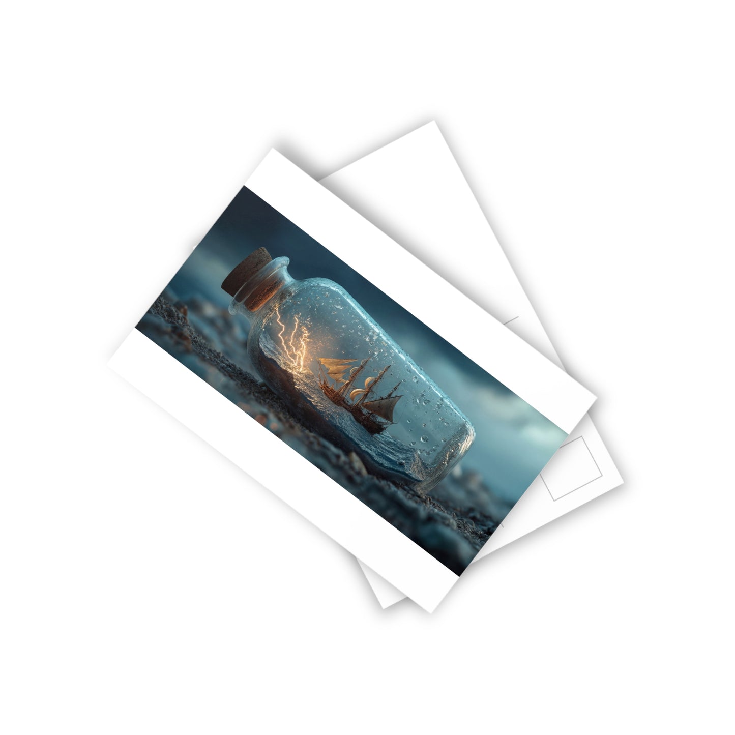 Stormbound Galleon Postcards (10pcs) – Ship in Bottle Lightning Gale