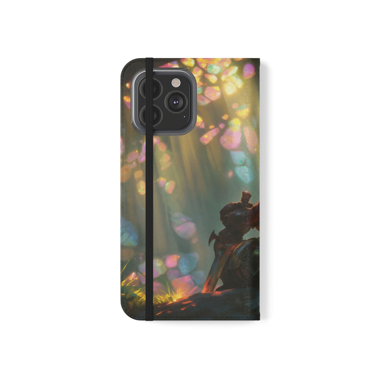Crystal Grove Sentinel Flip Cases – Iridescent Forest Dawn Guardian