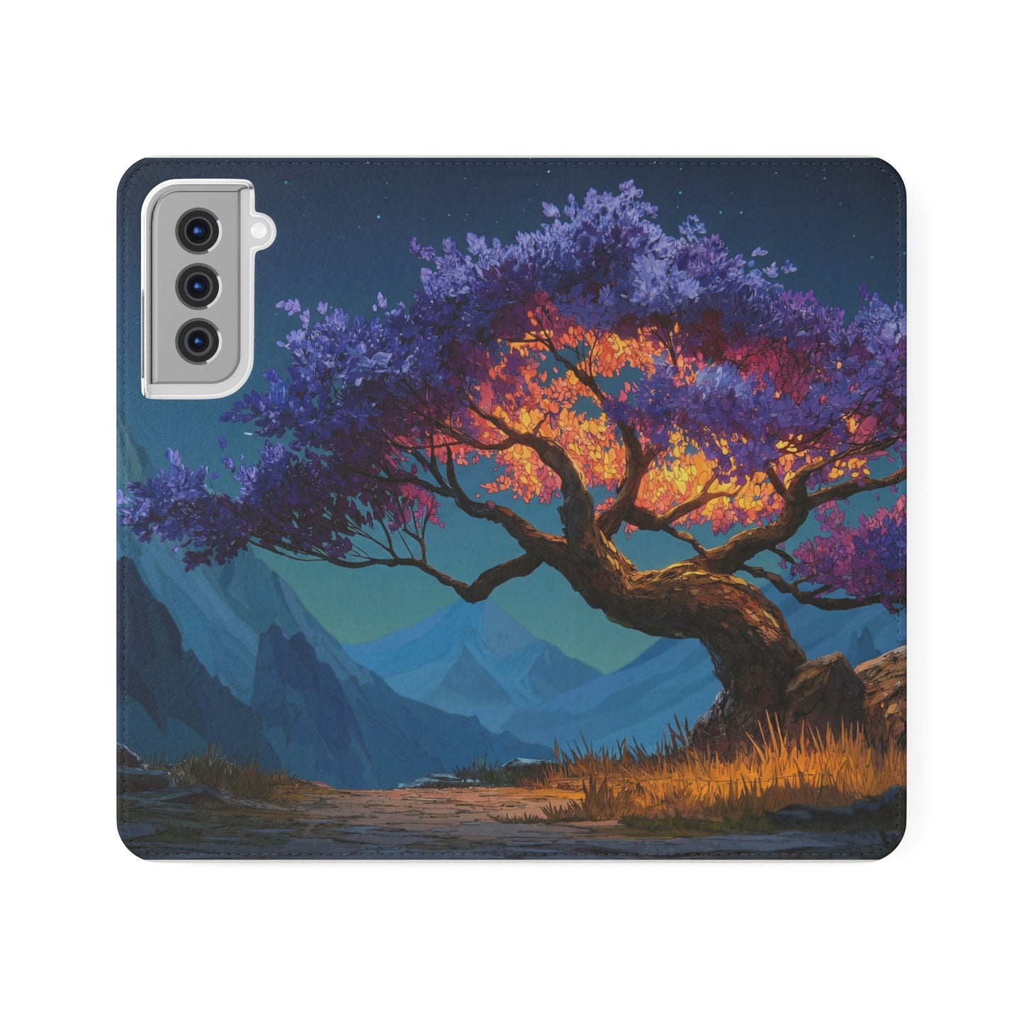 Violet Flame Tree Flip Cases – Twilight Mountain Glow Case