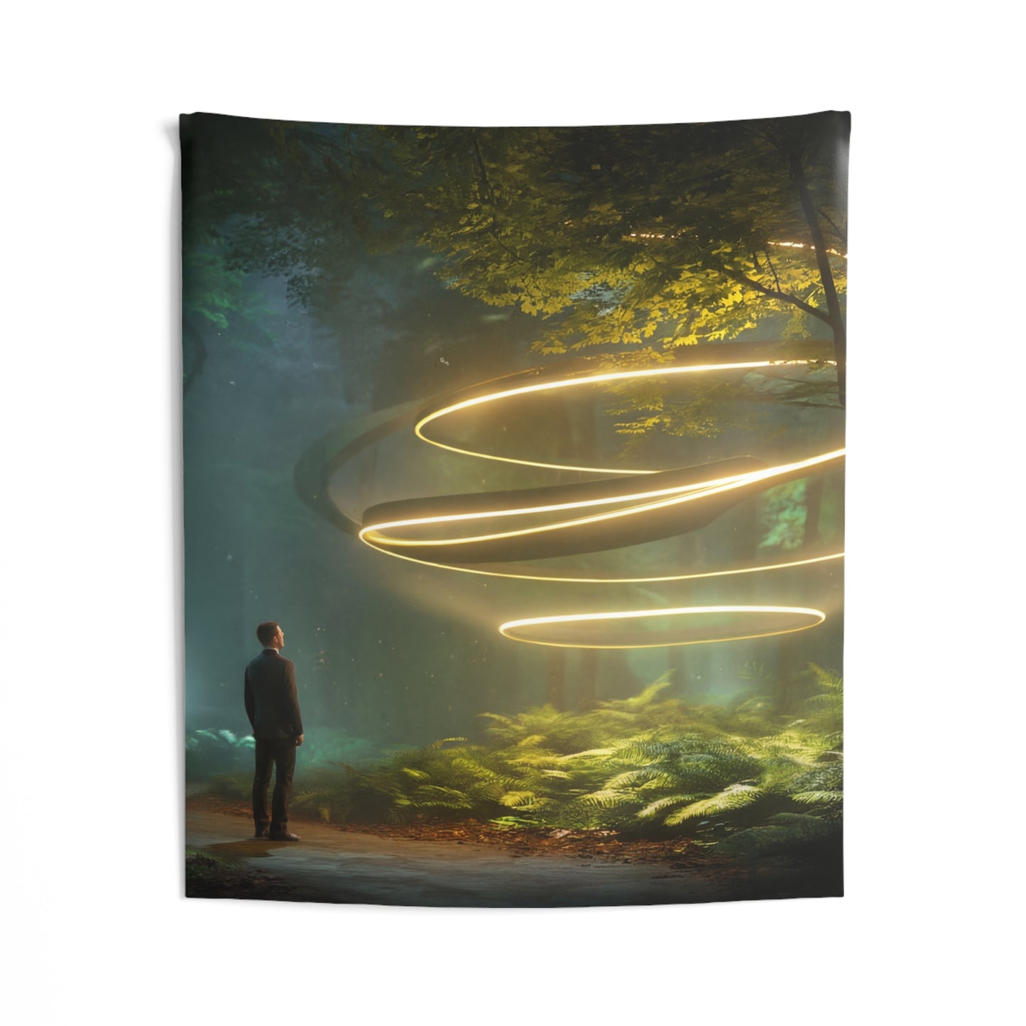Celestial Vortex Indoor Wall Tapestries – Indigo Cloud Dreamscape
