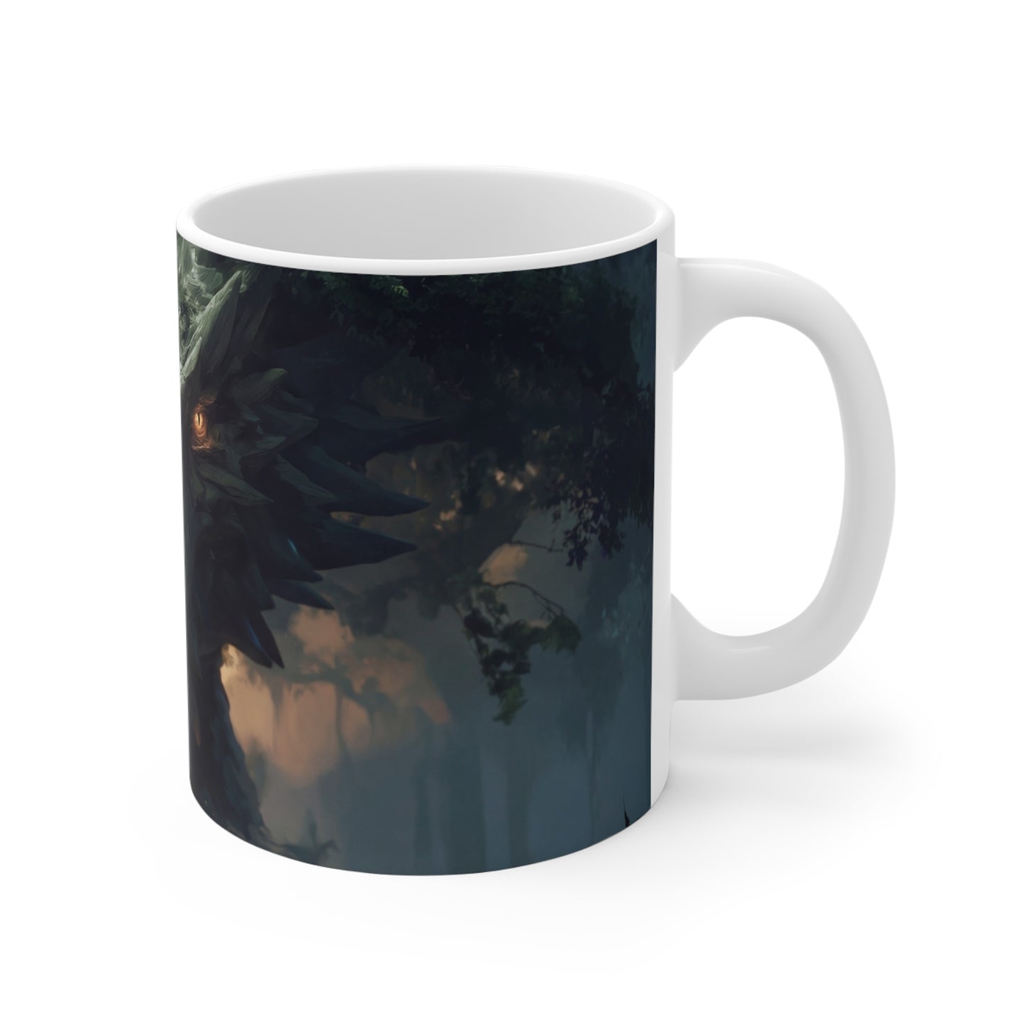 Ancient Dragon Sentinel Ceramic Mugs (11oz\15oz\20oz) – Whispers of the Verdant Throne