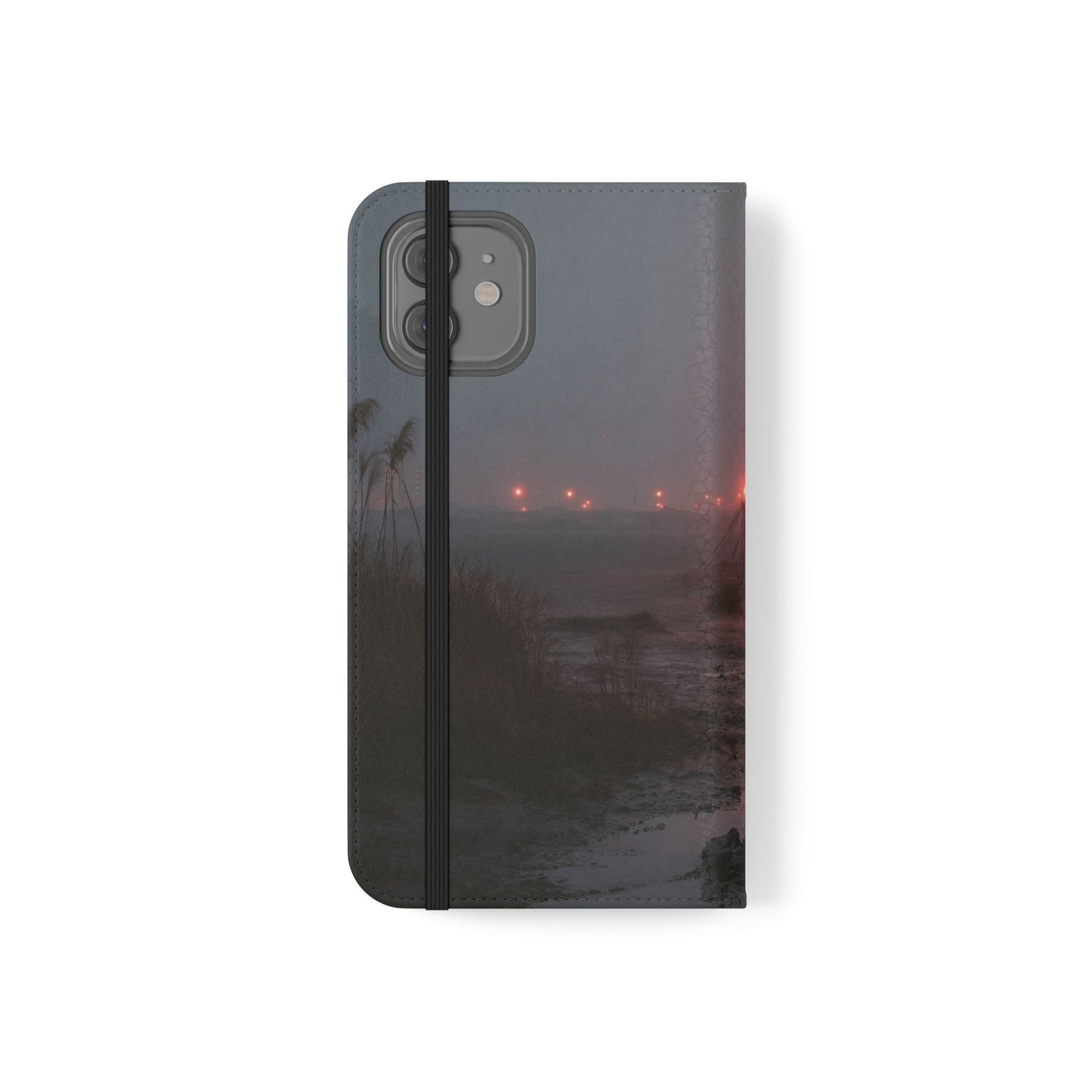 Crimson Circus Tent Flip Cases – Misty Coastside Lantern Scene
