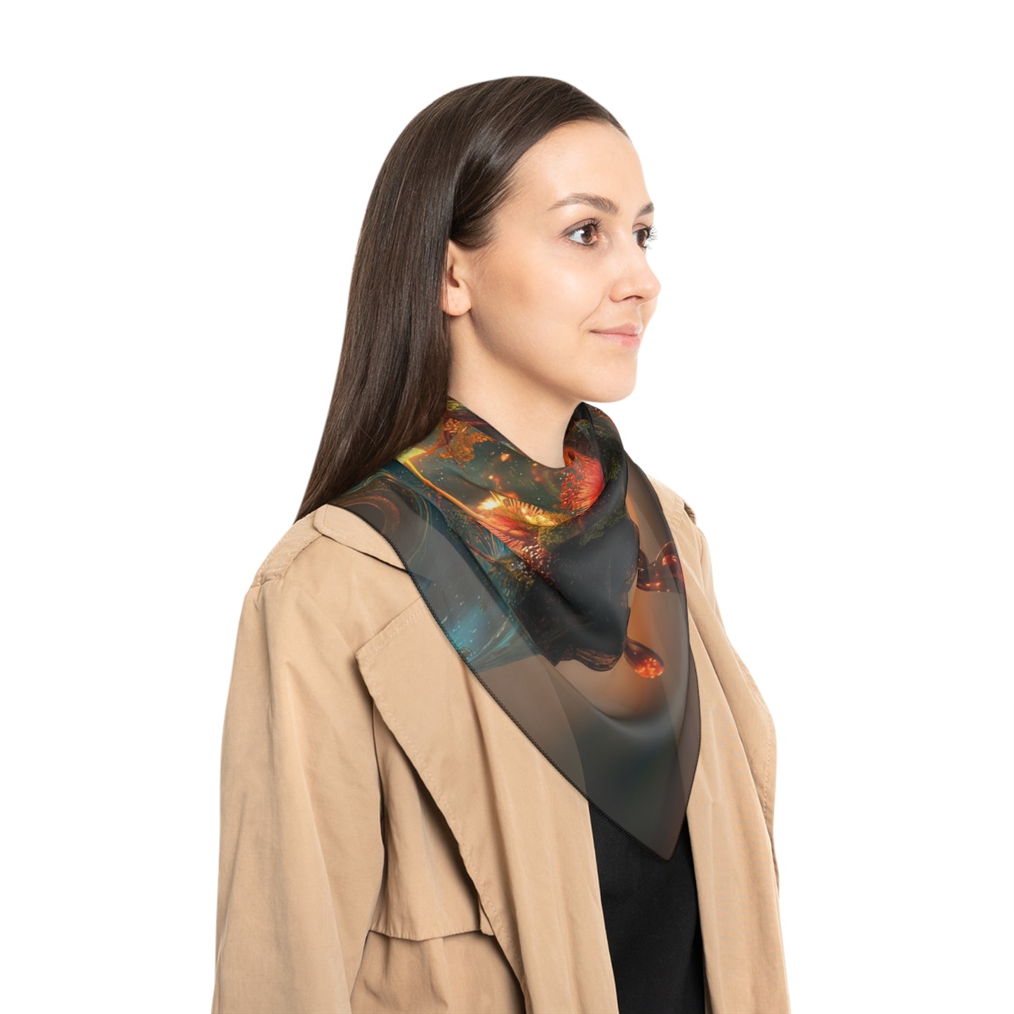 Forest Within Fish Poly Scarf – Liquid Twilight Sanctuary