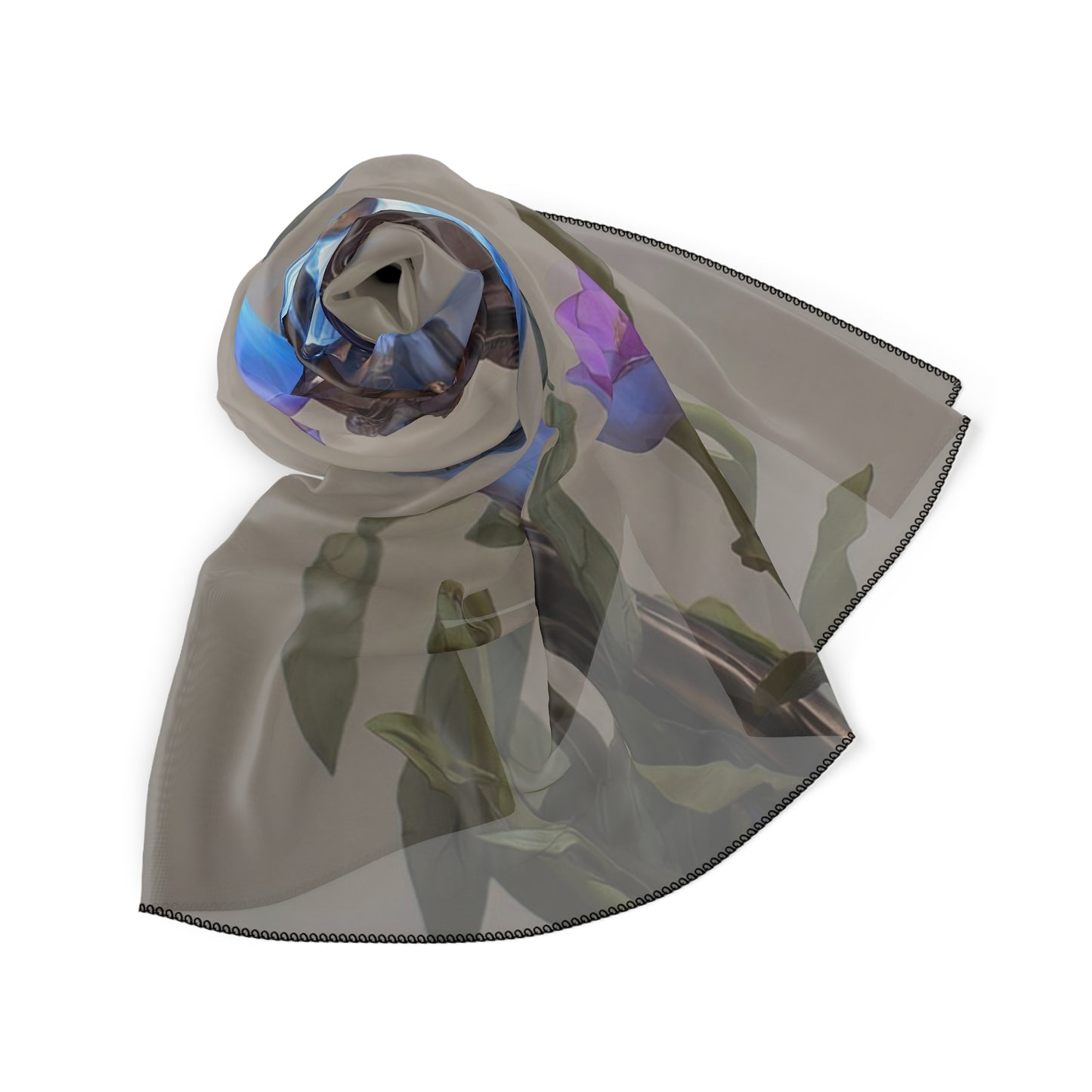 Steampunk Fish with Glowing Scales Poly Scarf – Mechanical Bloom Dreamscape