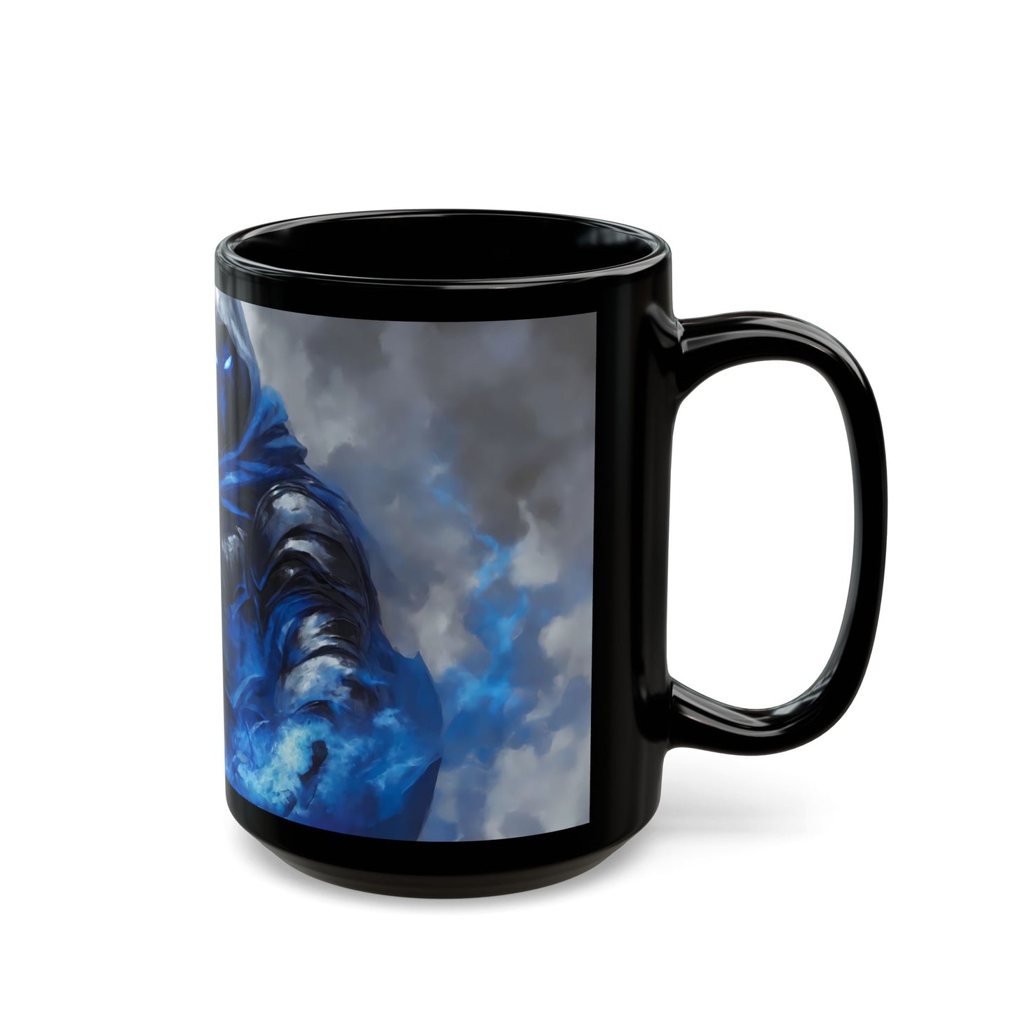 Blue-Eyed Shadow Mage Mug – Frostfire Summoner’s Midnight Ritual