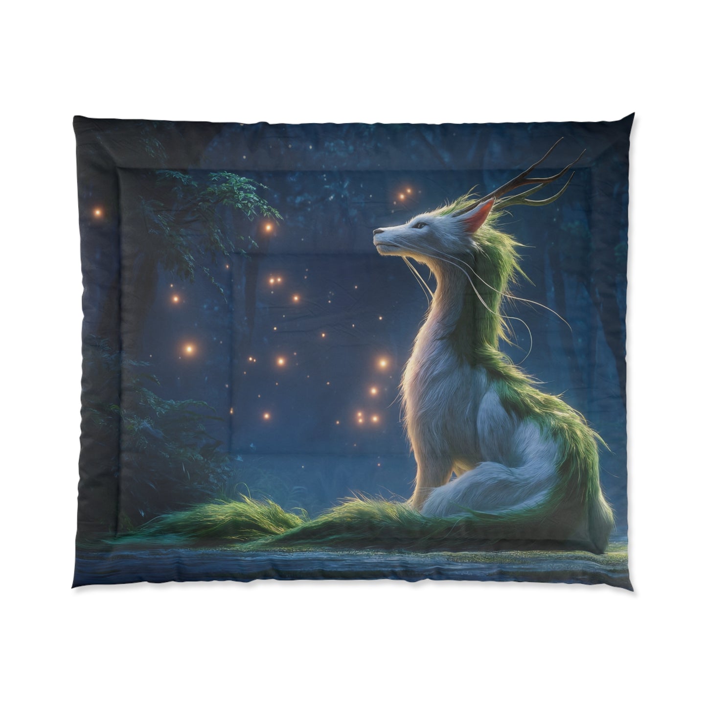Luminescent Forest Fox Comforter – Moonlit Whisker Dreamscape