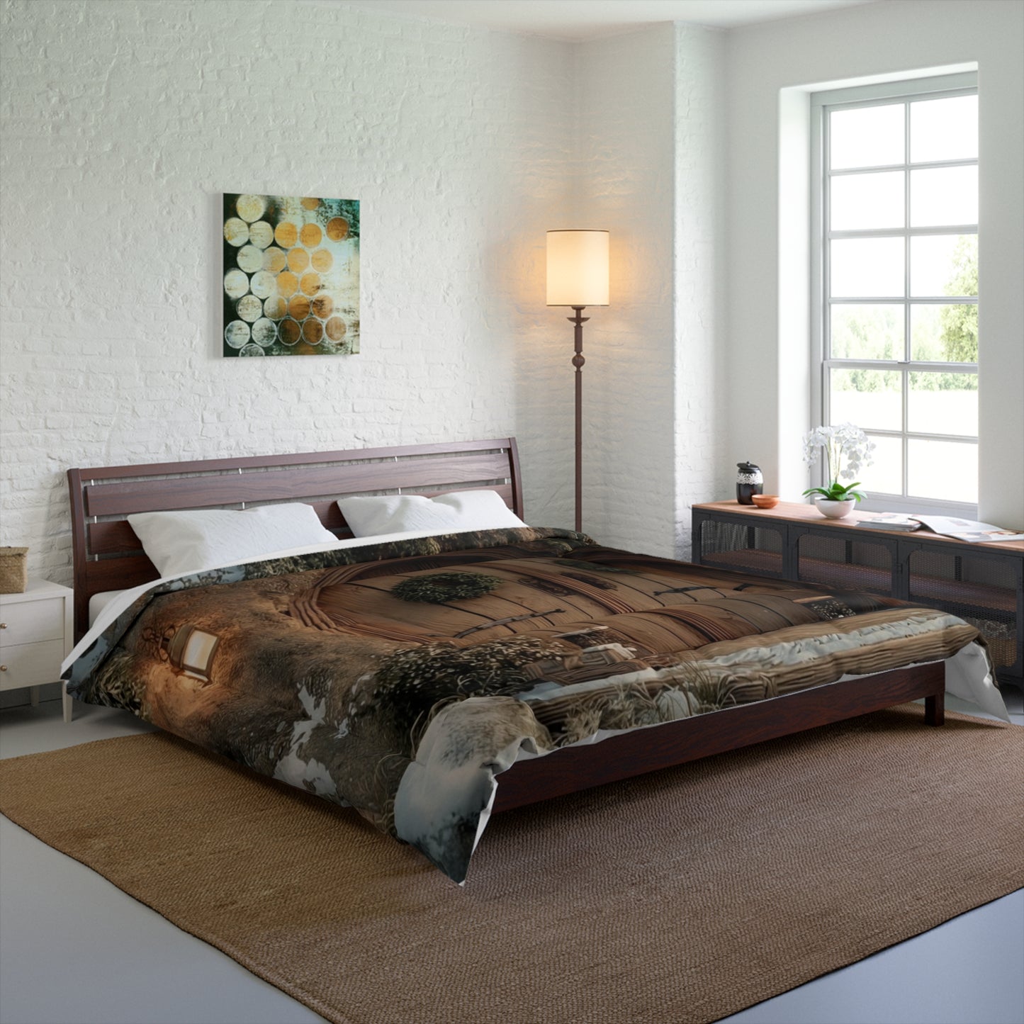 Winter Hollow Treehouse Comforter – Snow-Kissed Hearth at Dusk